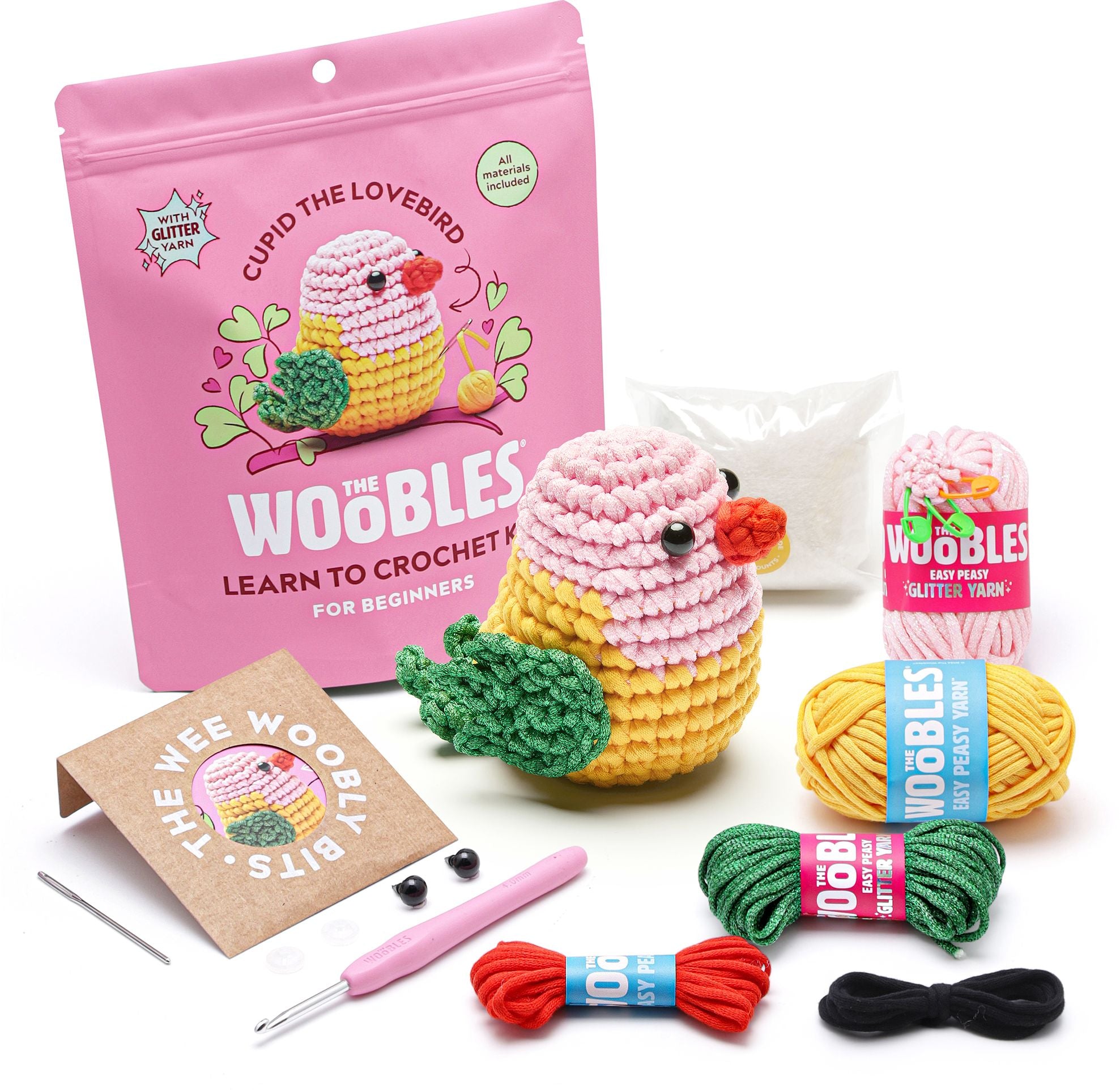 Cupid the Lovebird Learn to Crochet Kit