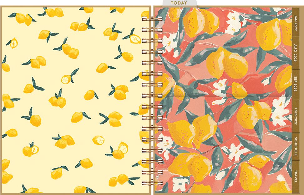2026-2027 Seedlings Lemons 17 Month Hardcover Weekly/Monthly Planner