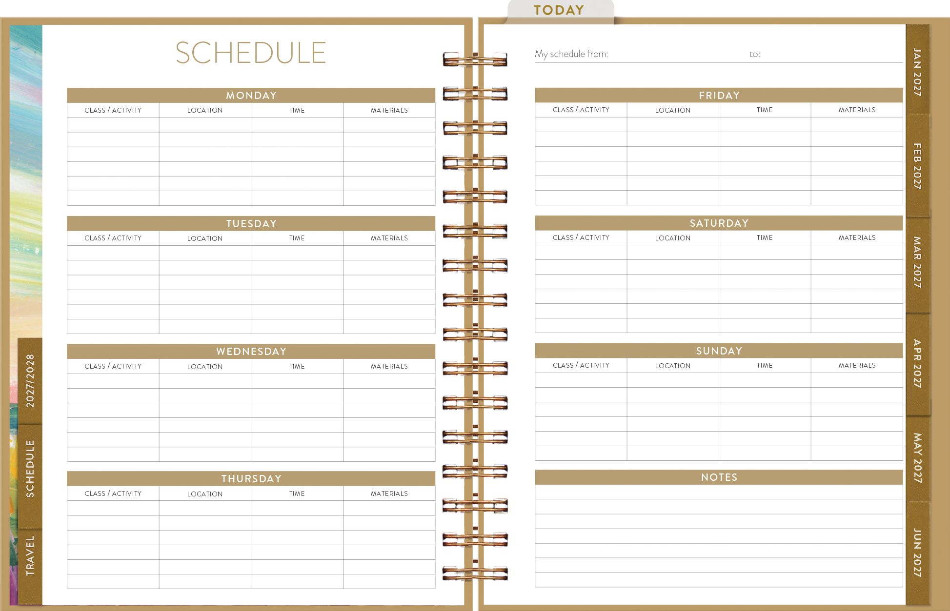 2027 On the Bright Side Peaceful View Weekly Planner