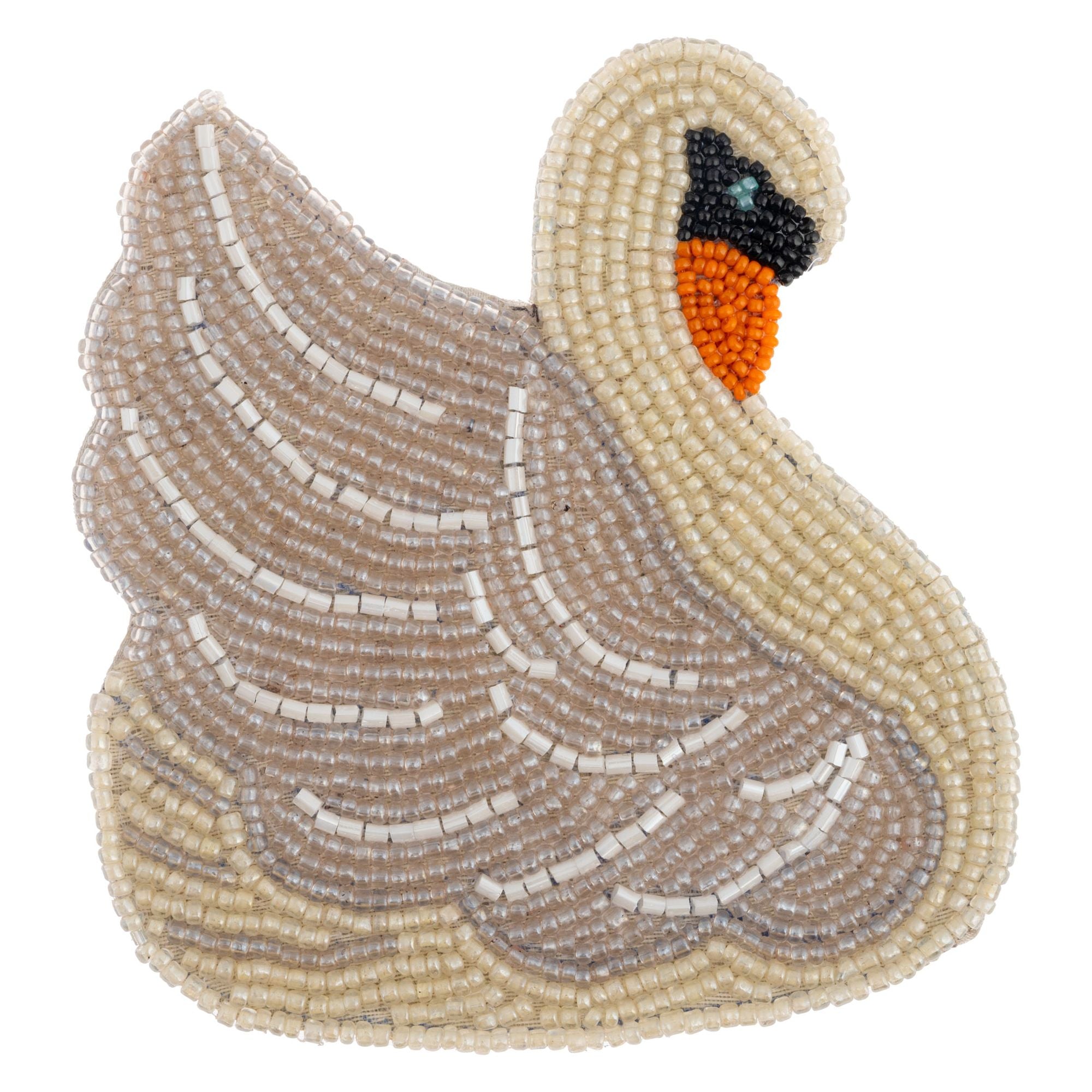 Swan Beaded Coaster Set of 4