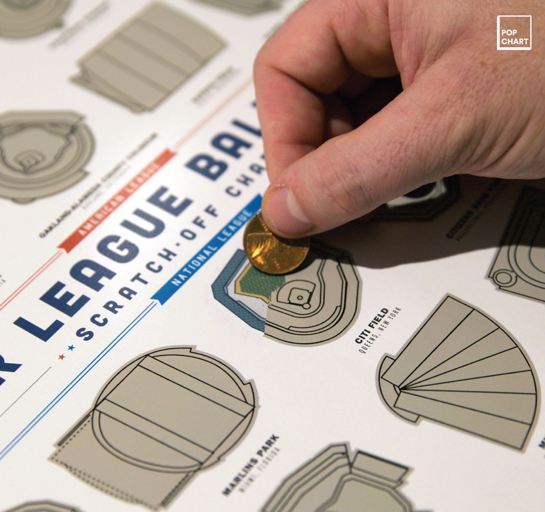 Major League Ballparks Scratch-off Chart