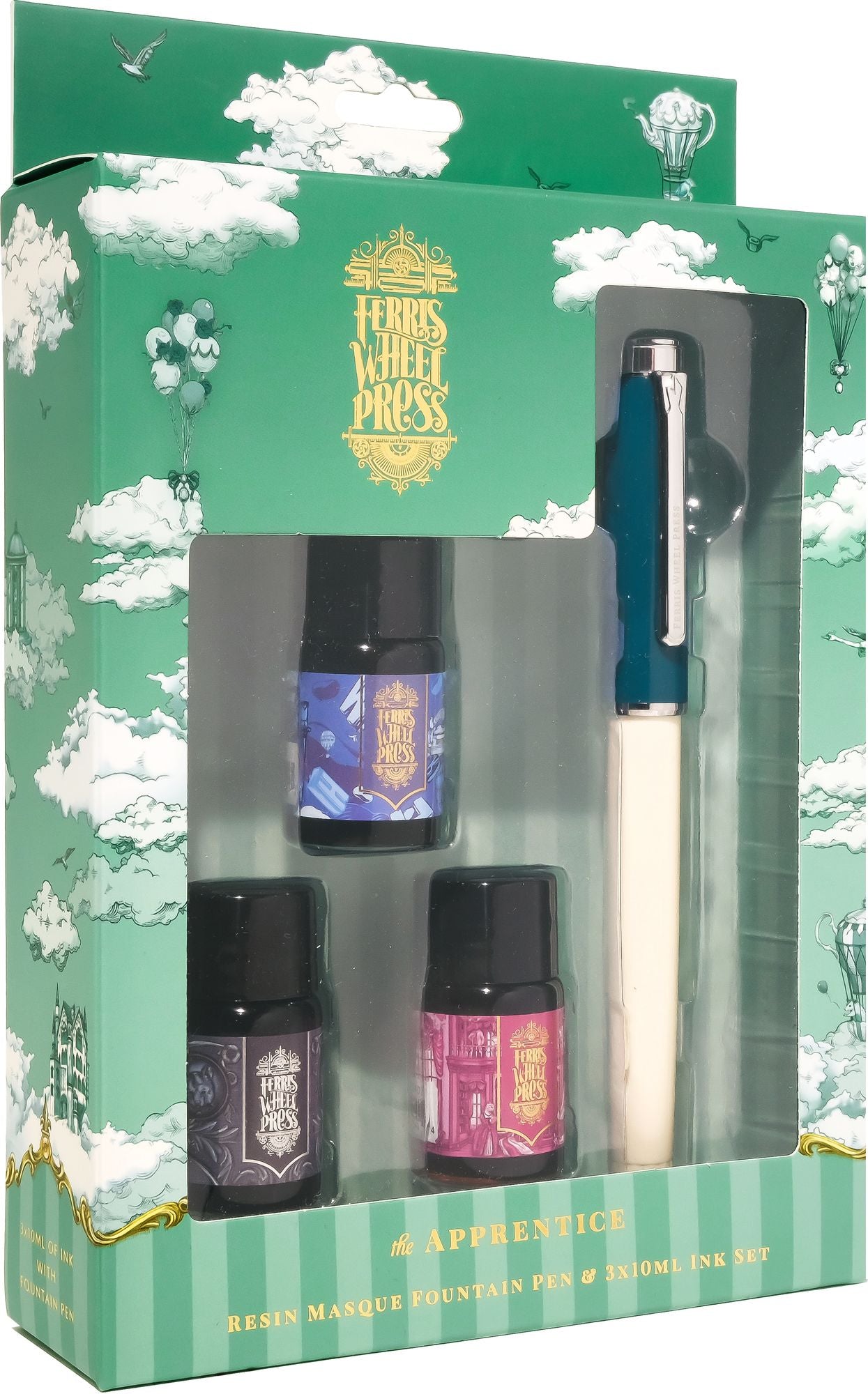 Green Fountain Pen & Ink Charger S/3 (10mL) | Paper Source