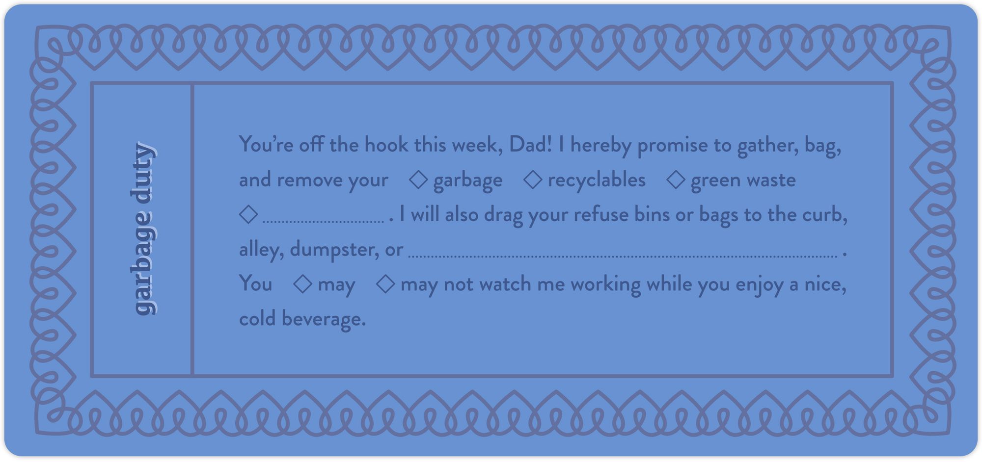 Fill in the Love Dad Vouchers