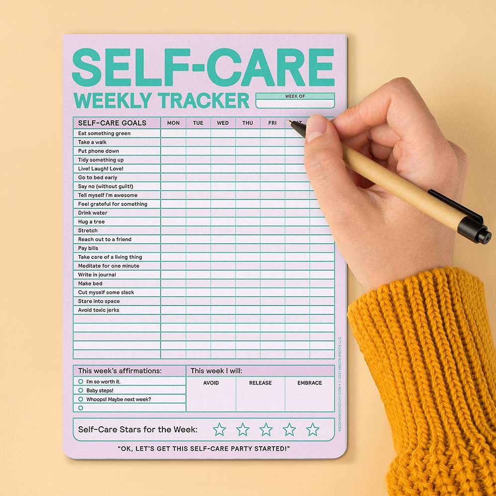Self-Care Weekly Tracker Knock Knock Pad