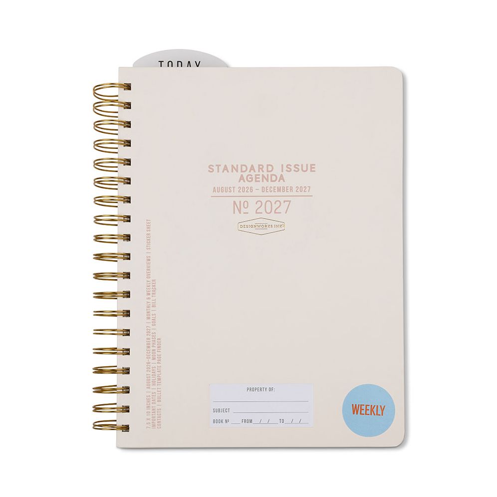 2026-2027 Cream Standard Issue Weekly Desk Planner
