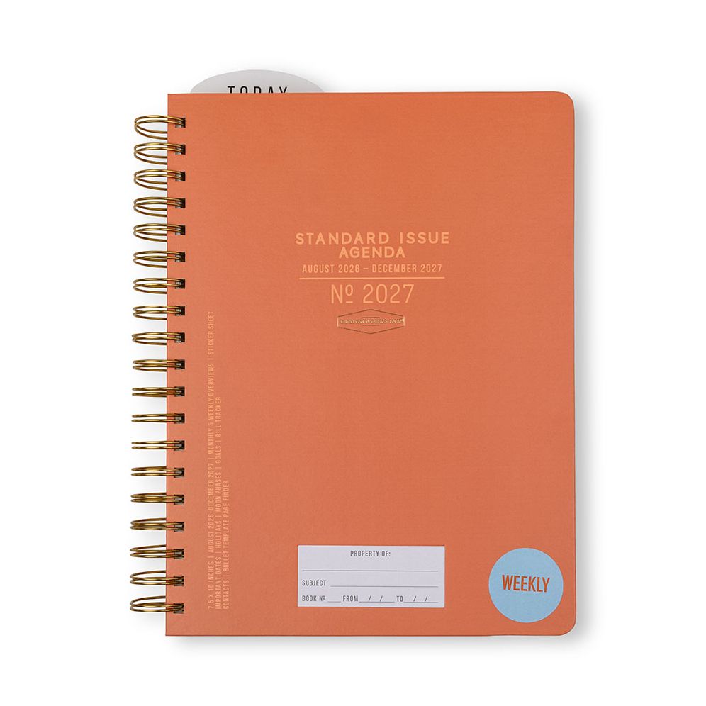2026-2027 Tangerine Standard Issue Weekly Desk Planner