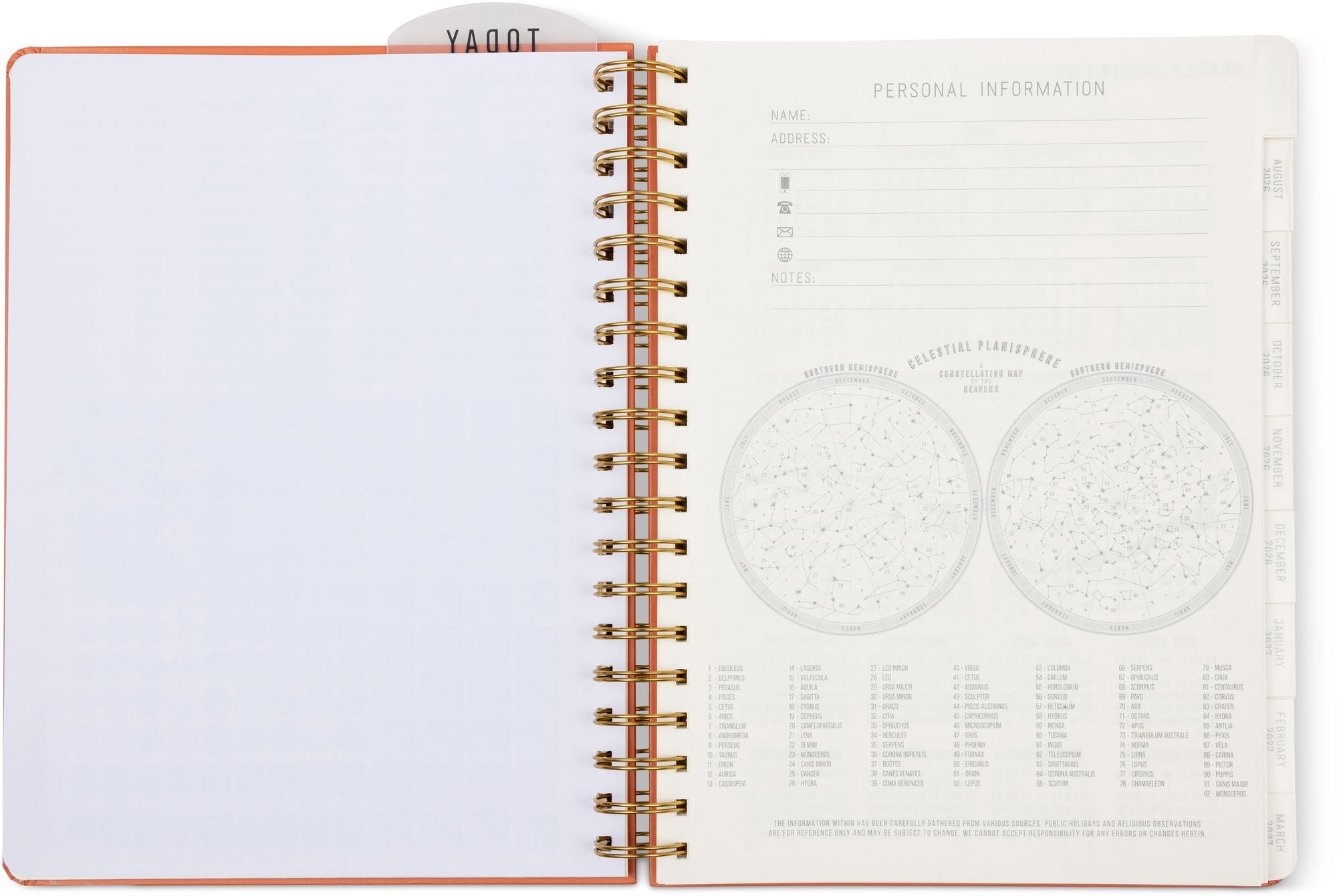 2026-2027 Tangerine Standard Issue Weekly Desk Planner