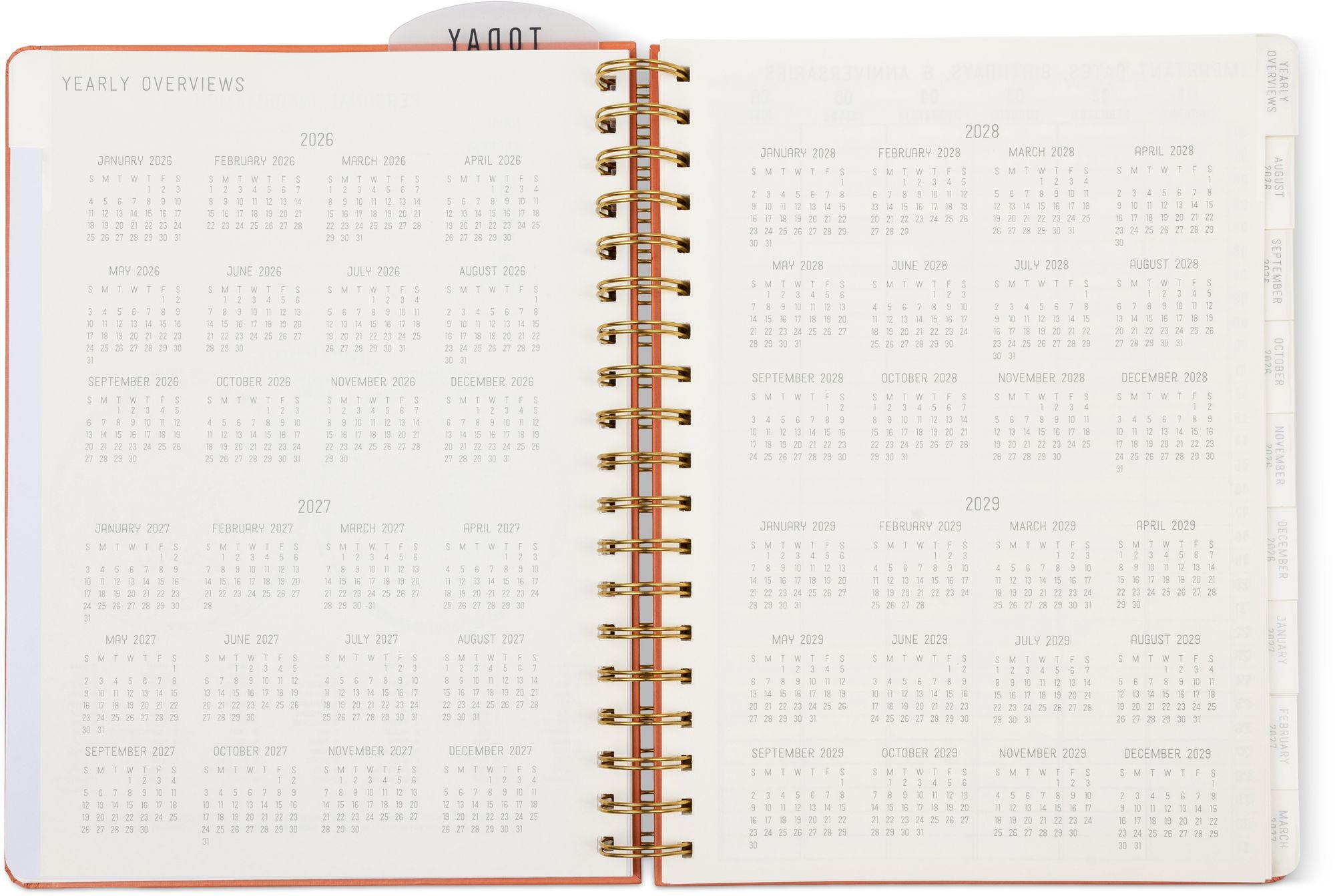 2026-2027 Tangerine Standard Issue Weekly Desk Planner