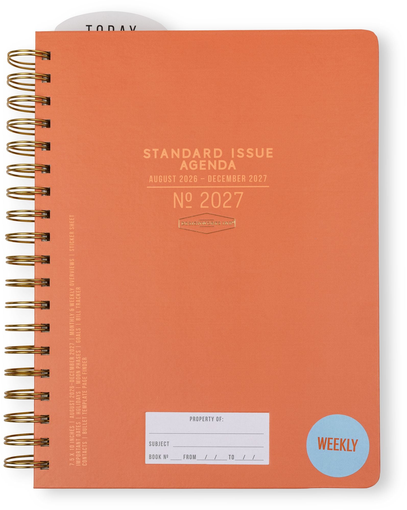 2026-2027 Tangerine Standard Issue Weekly Desk Planner