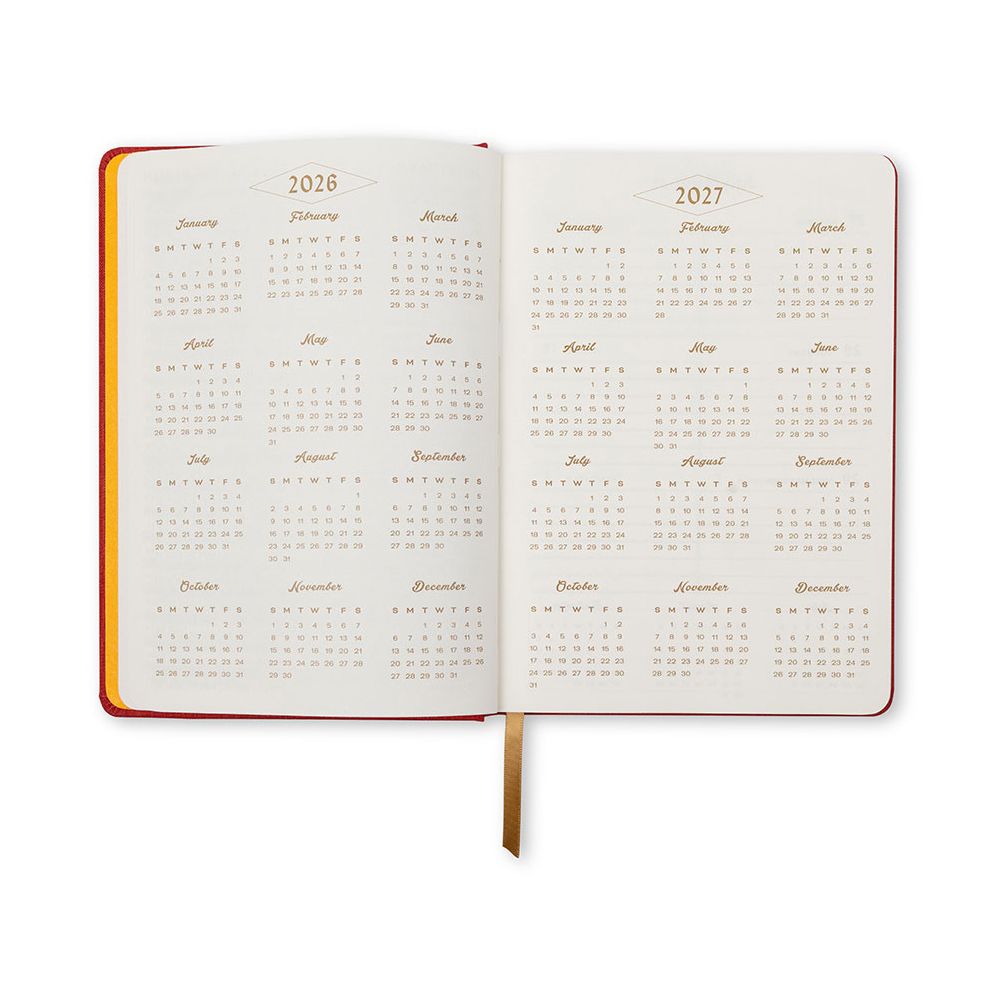 2026-2027 Embroidered Lucky Cat Weekly Desk Planner