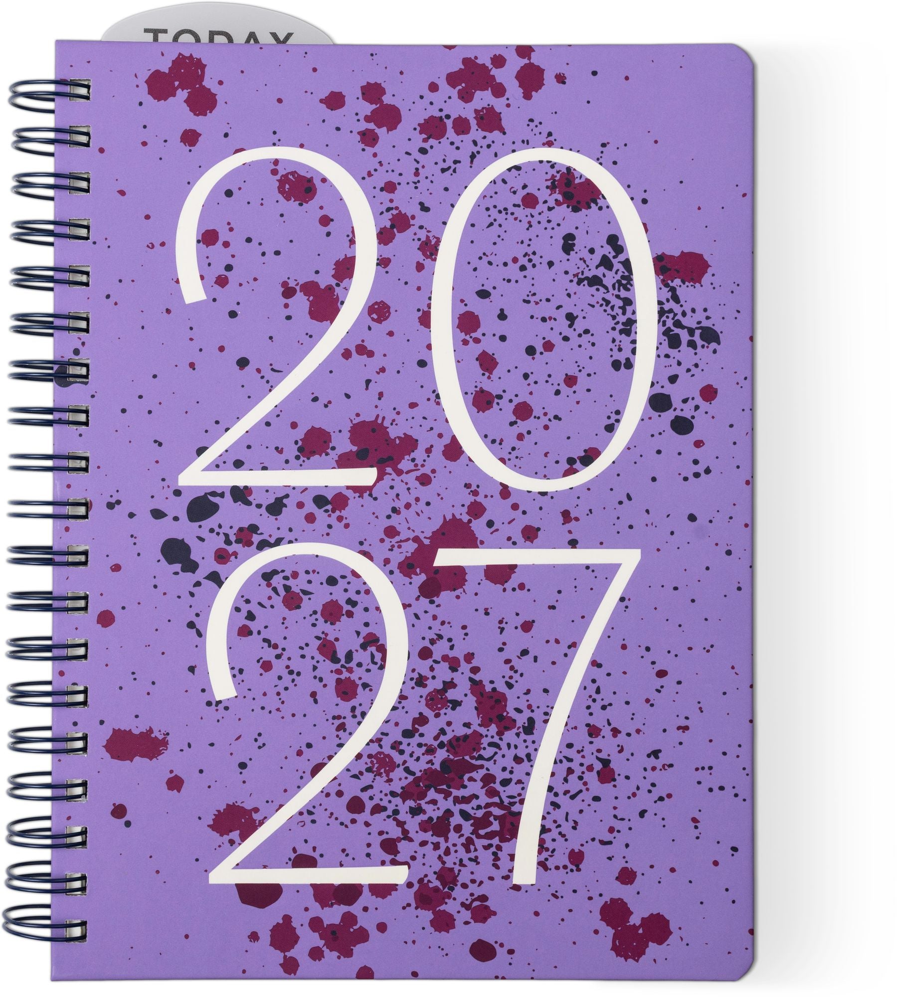 2027 Purple Paint Splatter Weekly Desk Planner