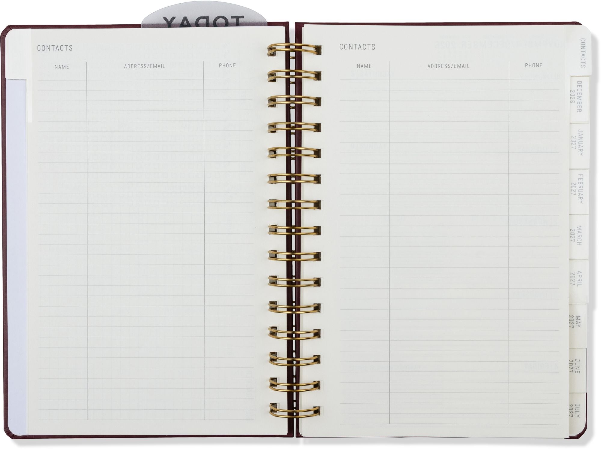 2027 Standard Issue Maroon Weekly Desk Planner