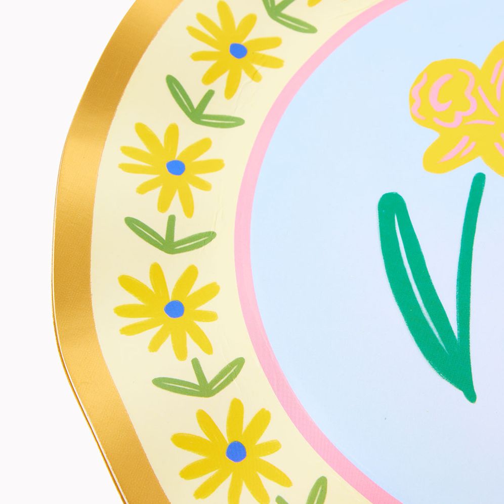 Floral Wavy Dinner Plate