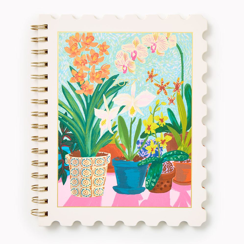 2027 Paper Source Orchid Stamps Die-Cut 12M Planner