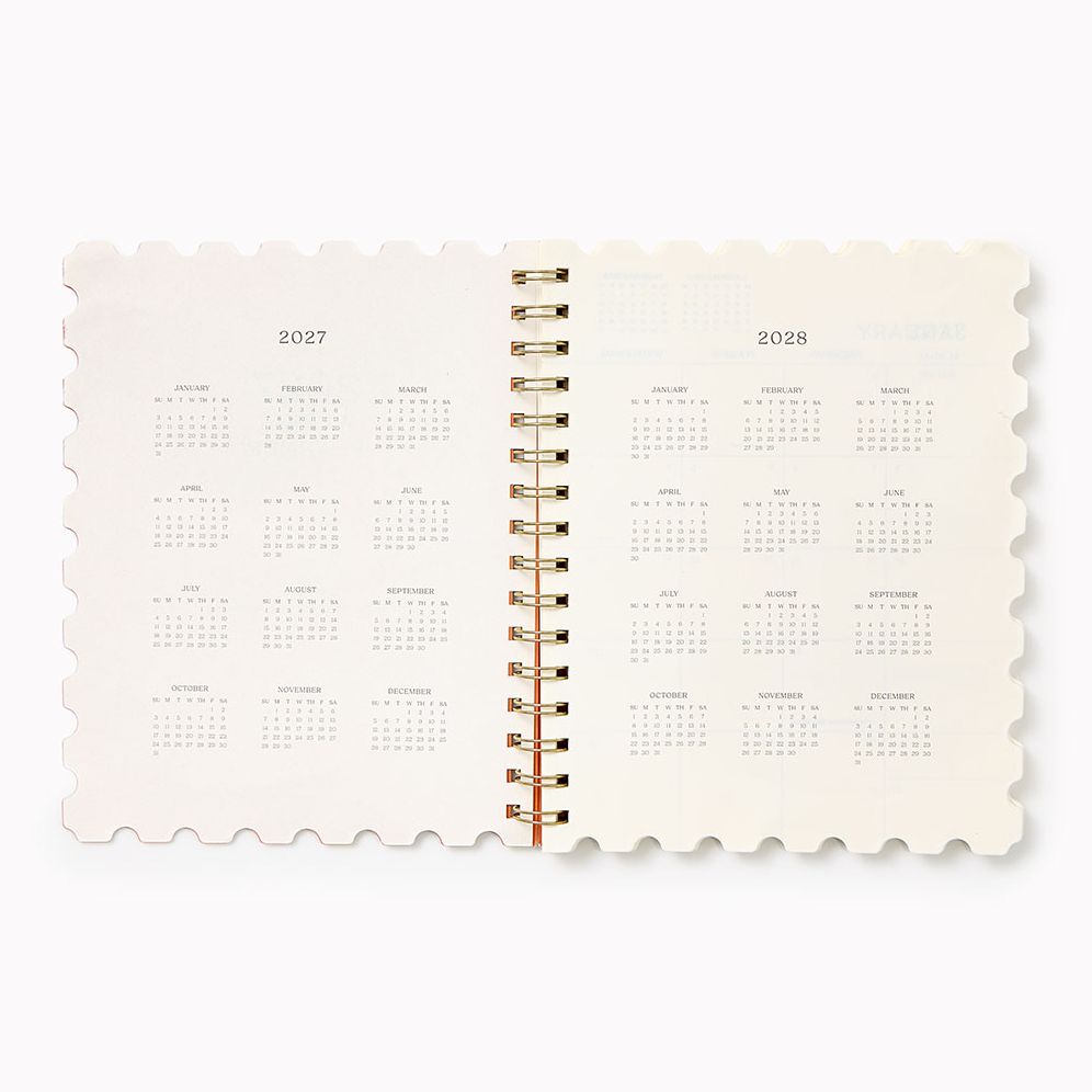 2027 Paper Source Orchid Stamps Die-Cut 12M Planner