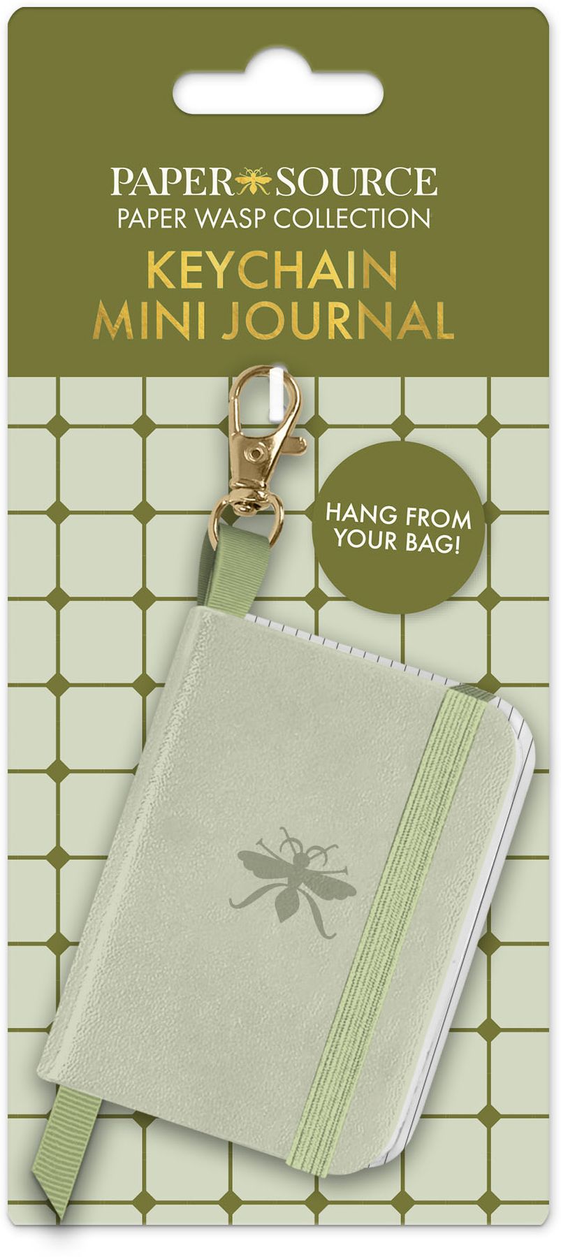 Sage Paper Wasp Keychain Mini Journal