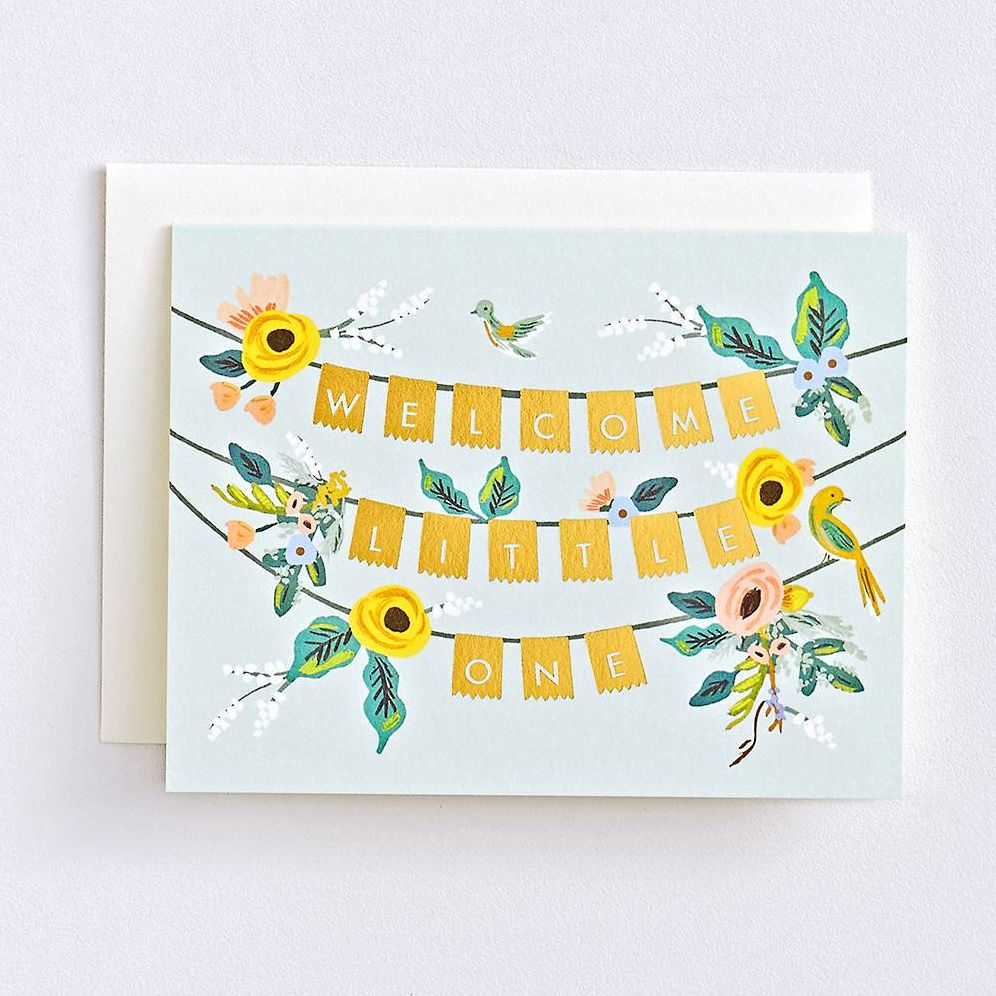 Welcome Little One Banner Baby Card