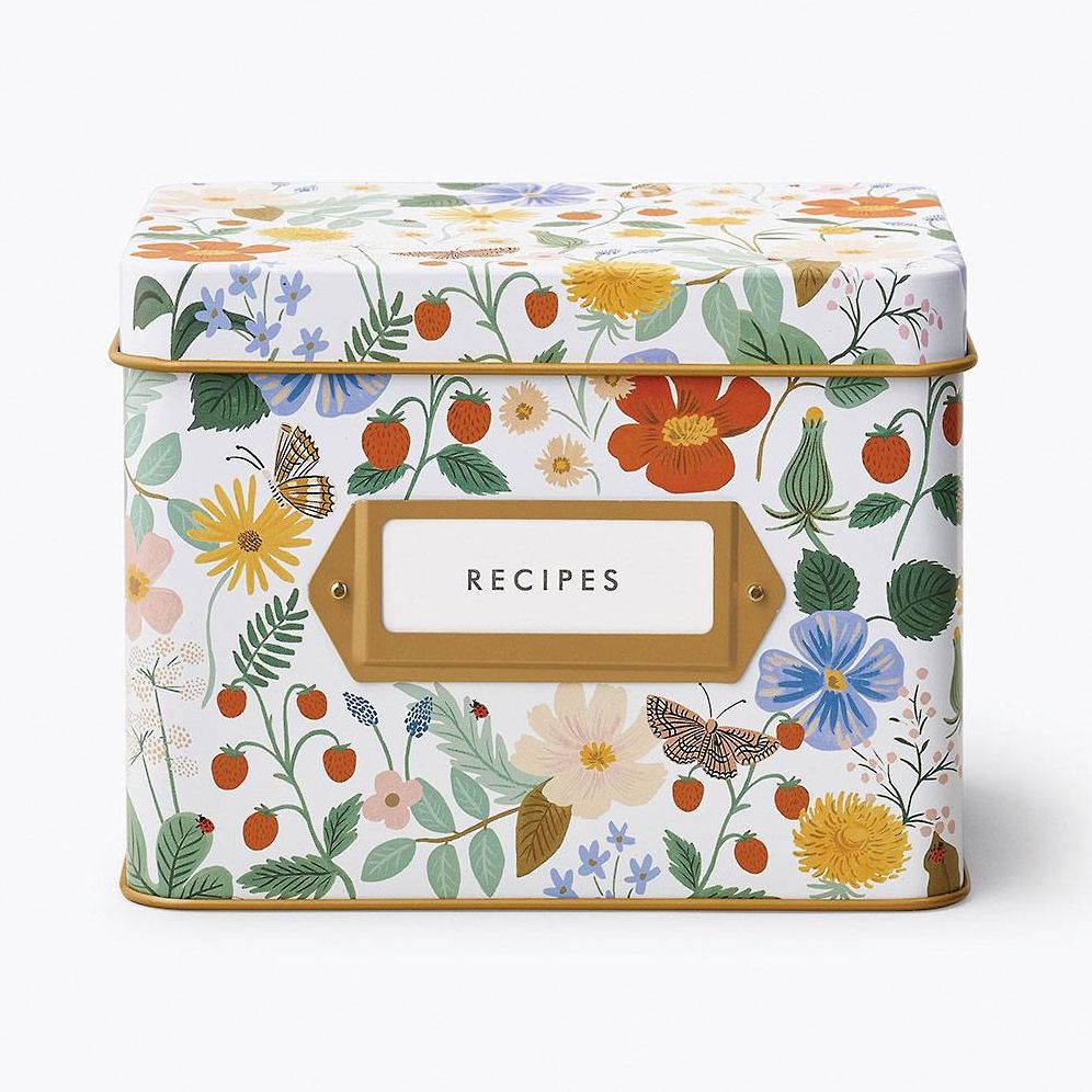 [ 限定希少品 ] 英国 ストロベリーフィールド　本物レンガ 証明書付 Rifle Paper Co. Strawberry Fields Recipe Tin | Paper Source