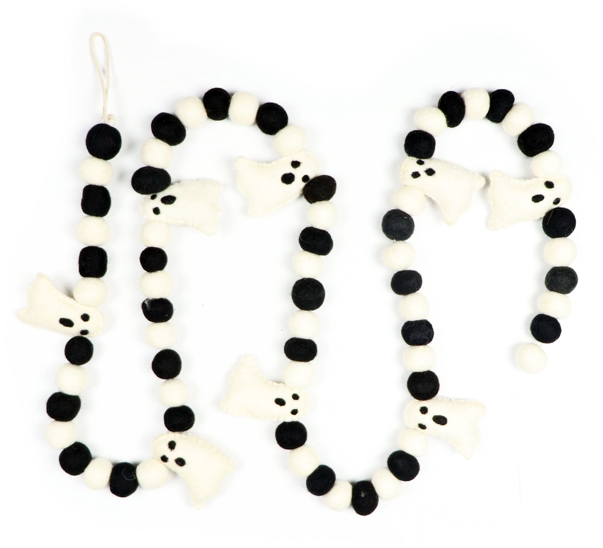 Black and White Ghost Felt Garland