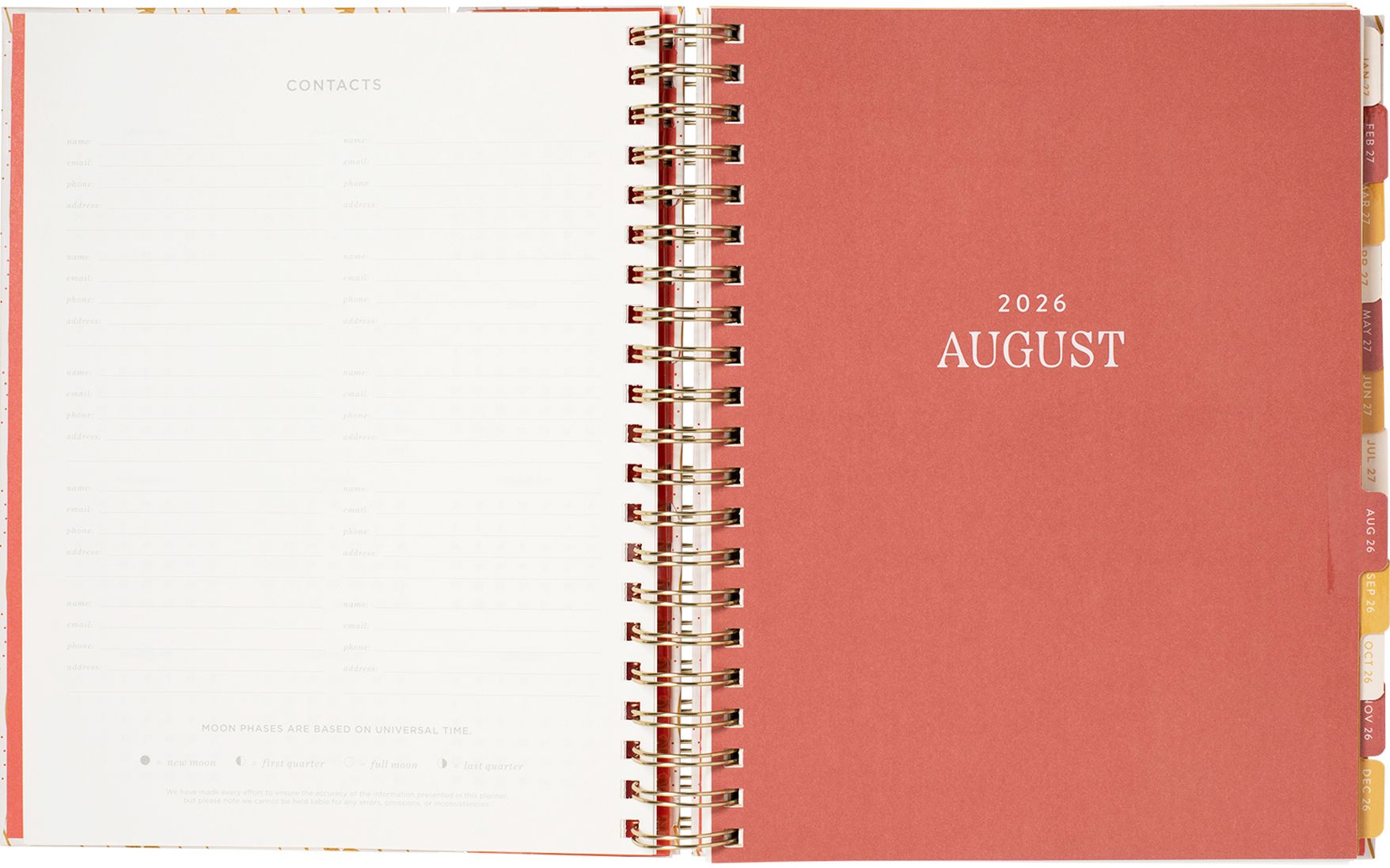 2026-2027 Pasta Plans Weekly Desk Planner