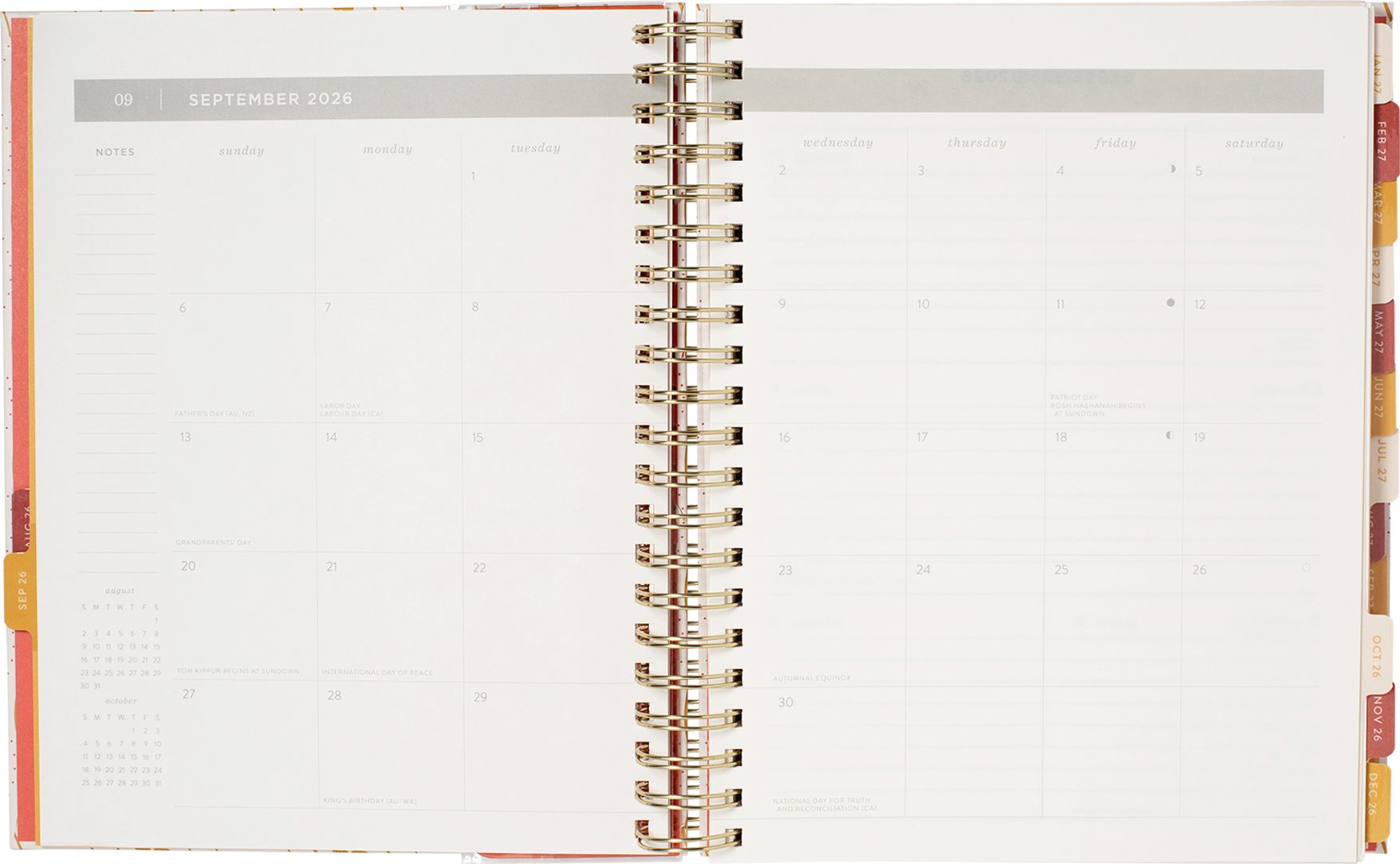 2026-2027 Pasta Plans Weekly Desk Planner
