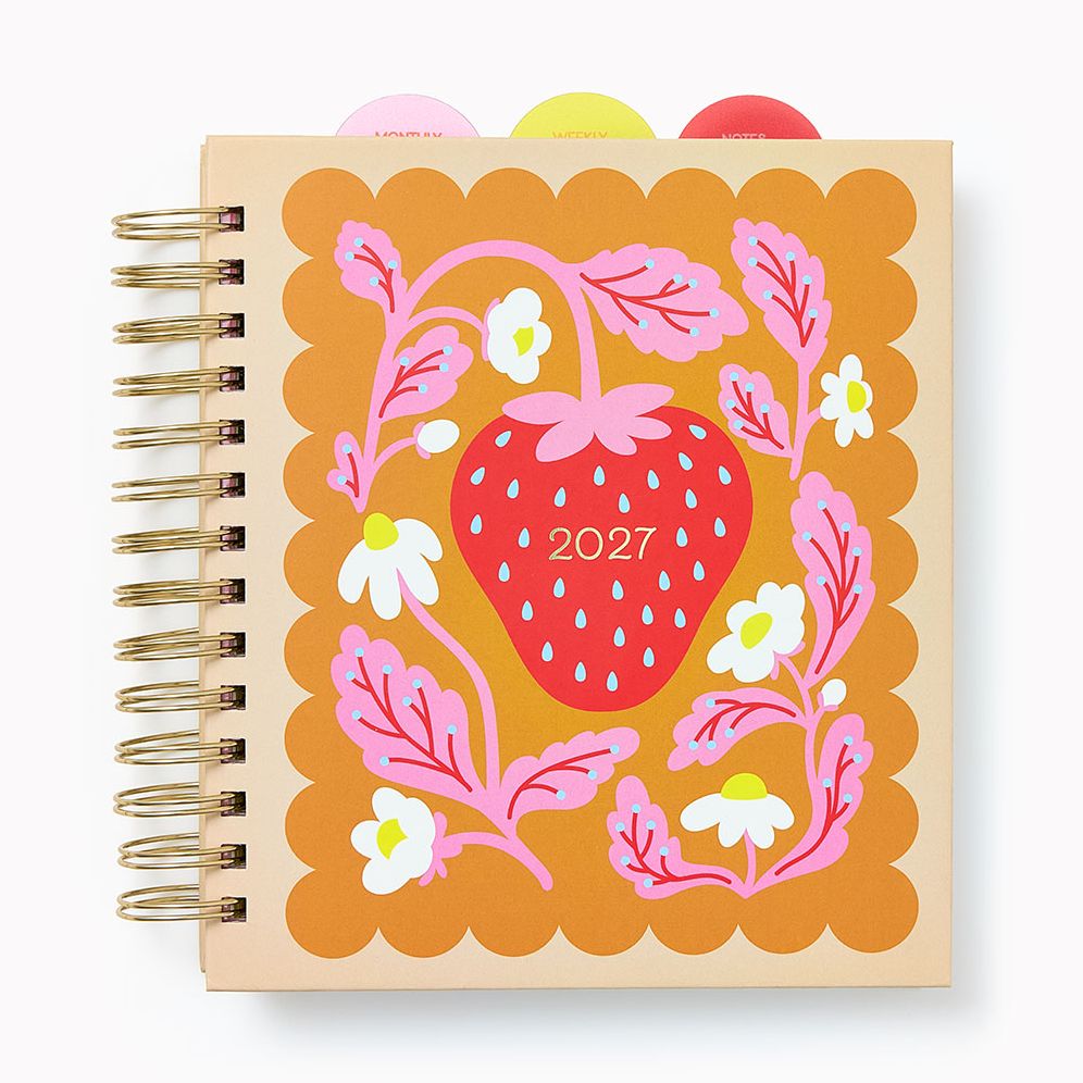 2026-2027 Paper Source Strawberry Weekly Desk Planner | Paper Source