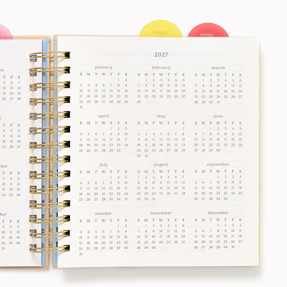 2026-2027 Paper Source Strawberry Weekly Desk Planner