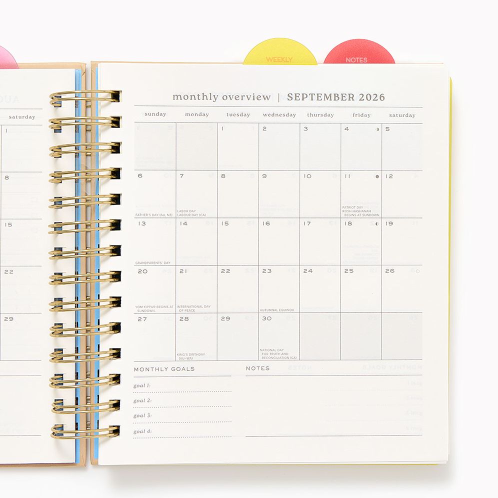 2026-2027 Paper Source Strawberry Weekly Desk Planner