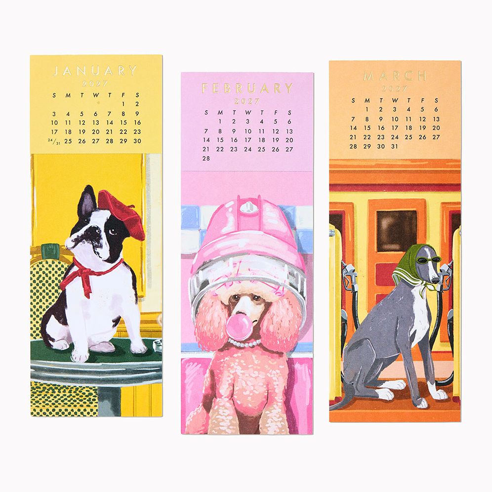 2027 Paper Source Good Boys Bookmark Calendar