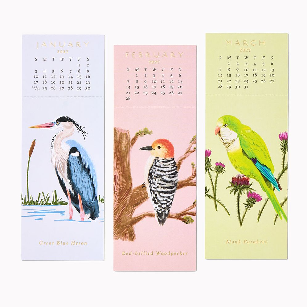 2027 Paper Source Birds Bookmark Calendar