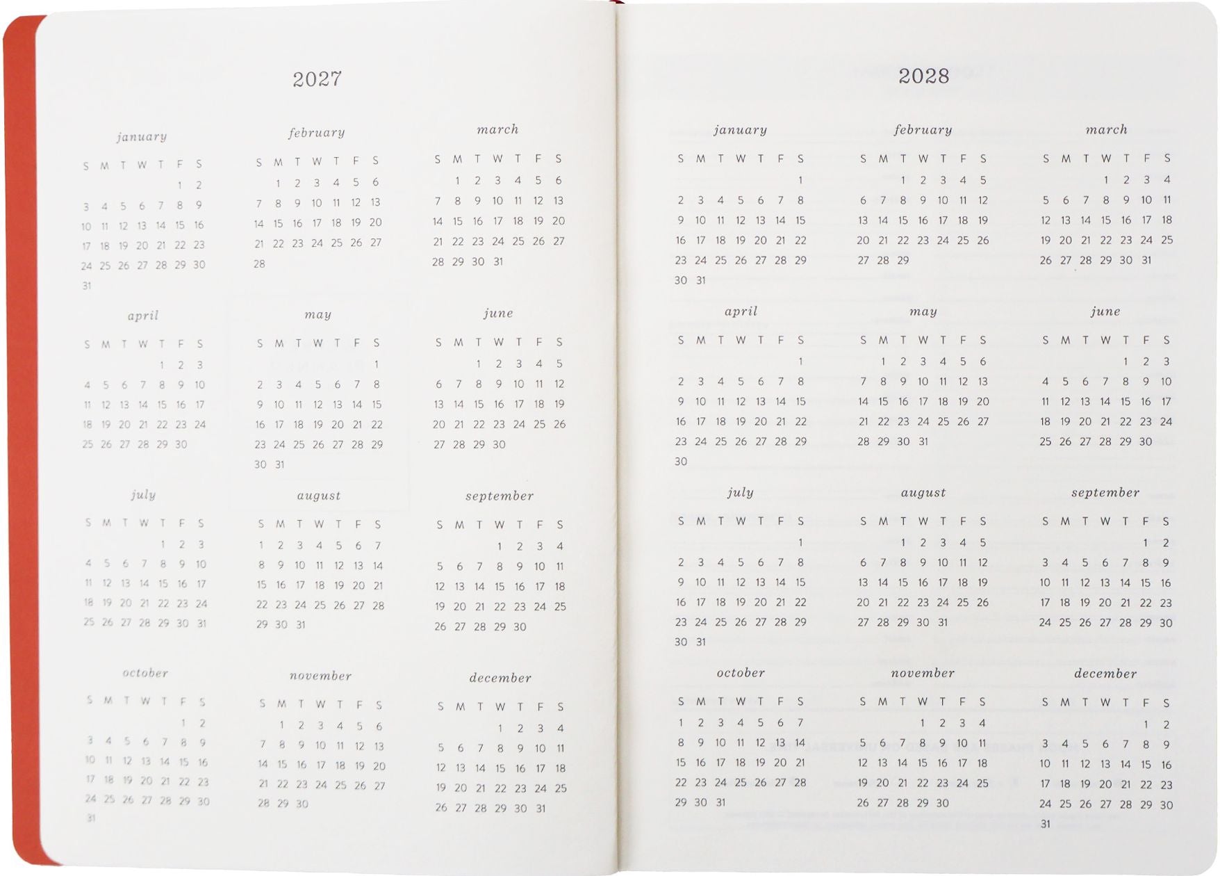 2027 Colorblock Weekly Desk Planner