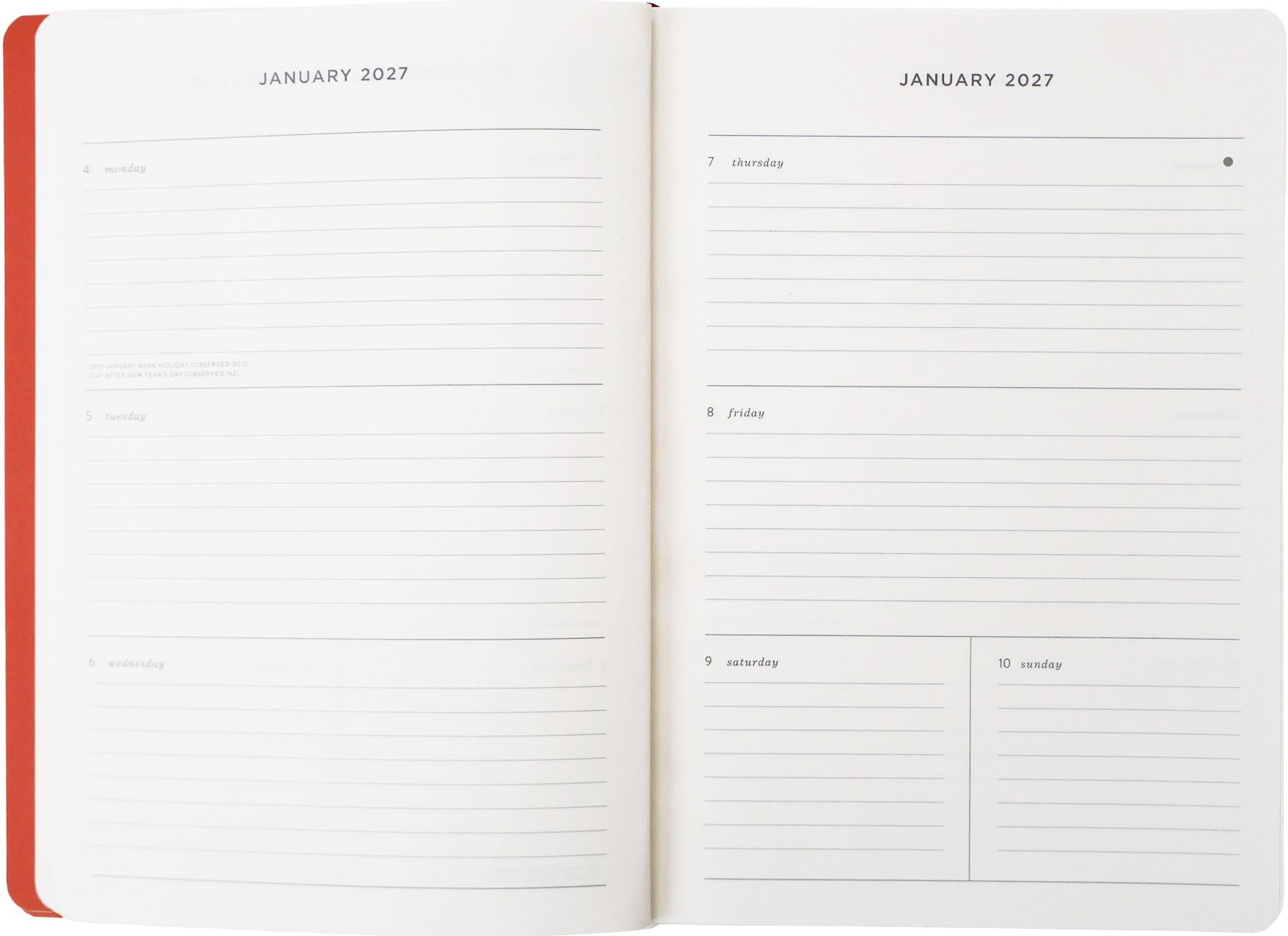 2027 Colorblock Weekly Desk Planner