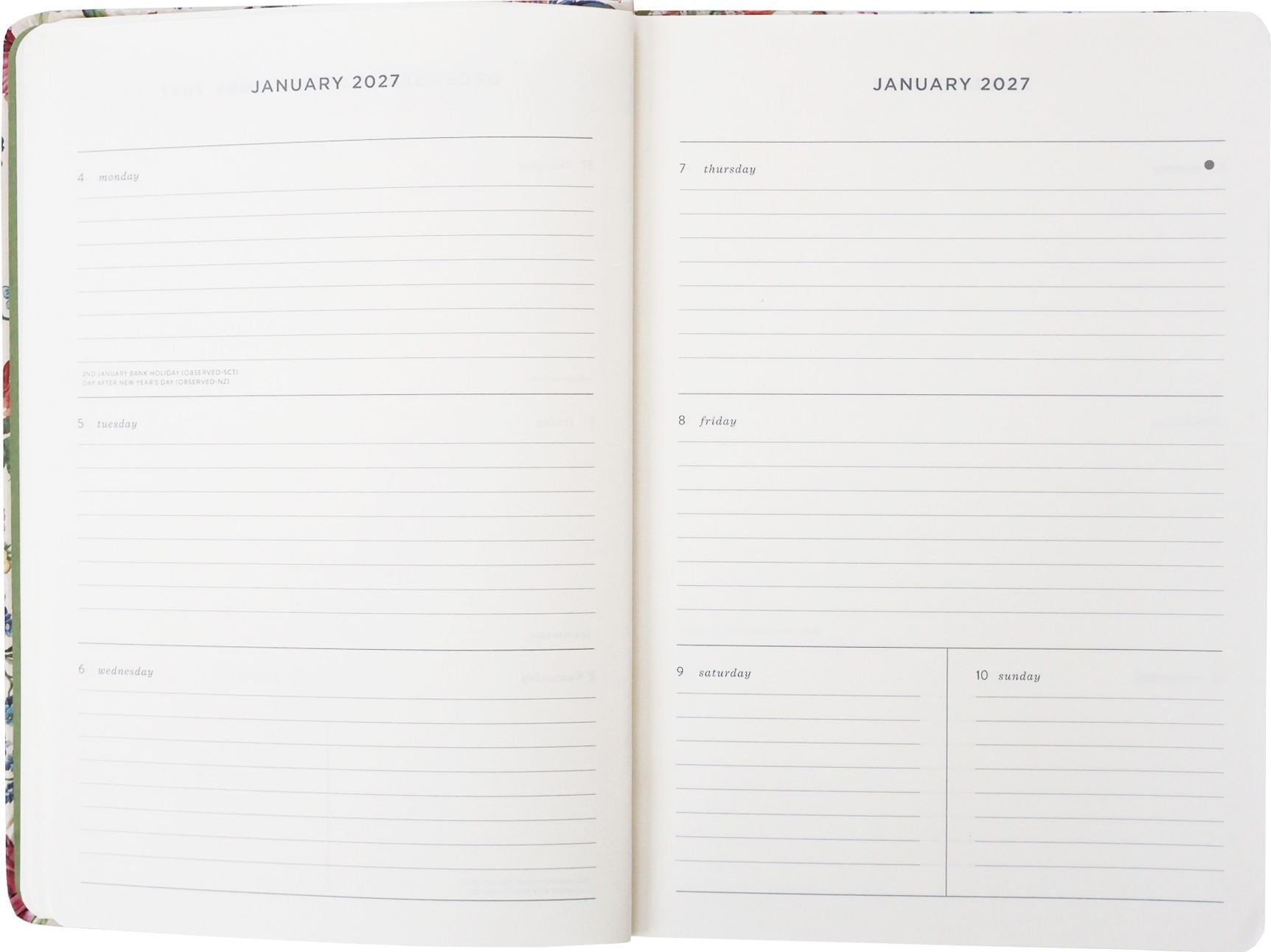 2027 Ivory Garden Monthly Desk Planner