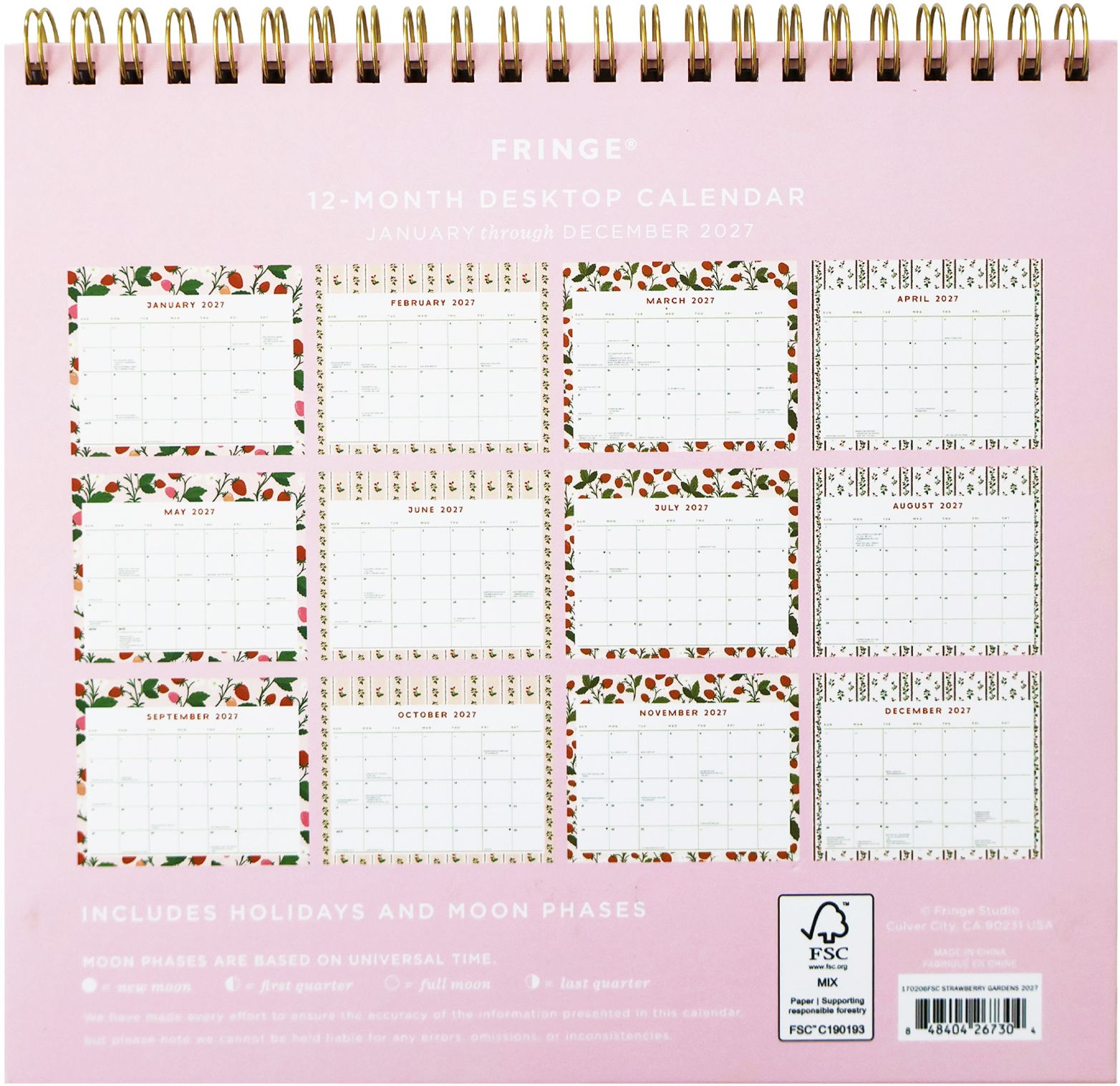 2027 Strawberry Gardens Desktop Calendar