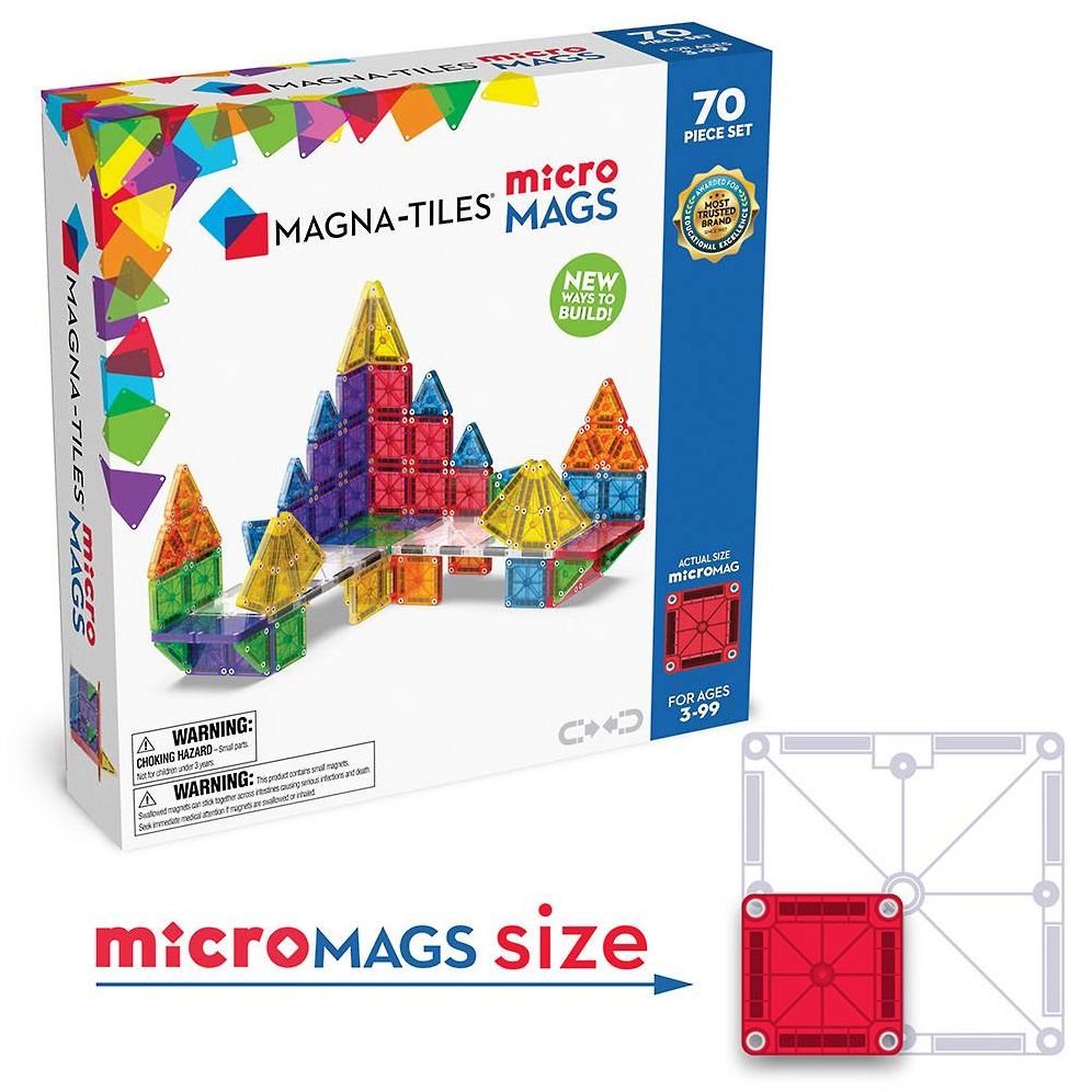 MAGNA-TILES microMAGS 70-Piece Deluxe Magnetic Construction Set