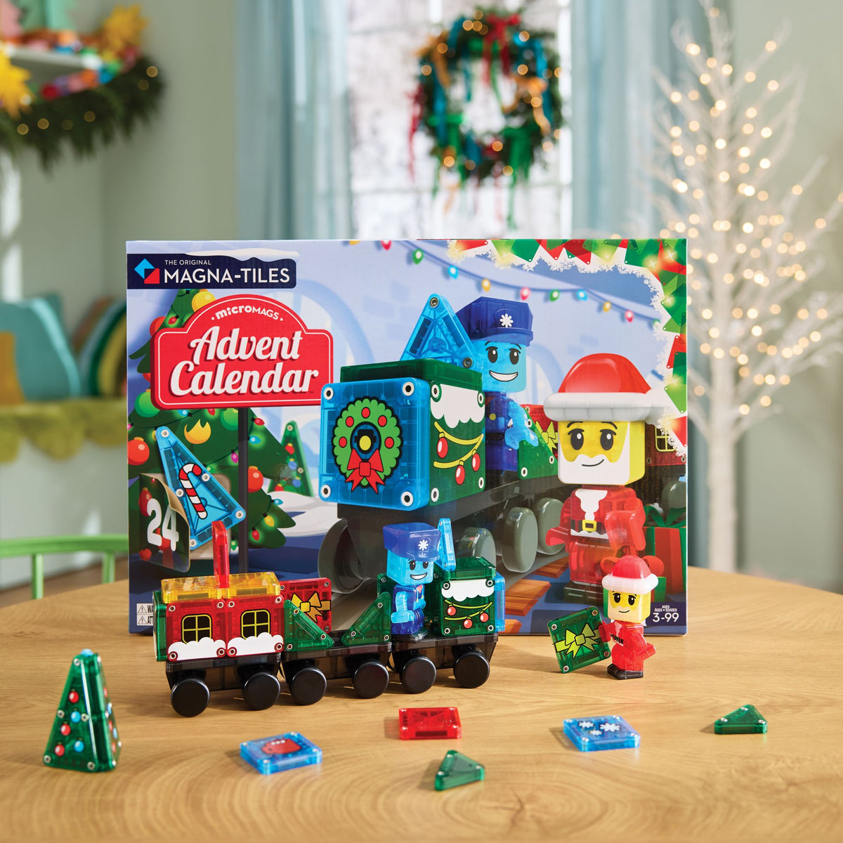 MAGNA-TILES® Advent Calendar 34-Piece Magnetic Construction Set, The Original Magnetic Building Brand