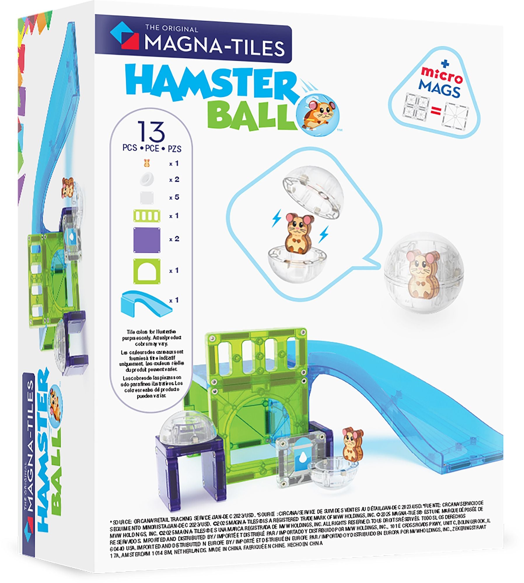 MAGNA-TILES® Hamster Ball 13-Piece Magnetic Construction Set, The Original Magnetic Building Brand