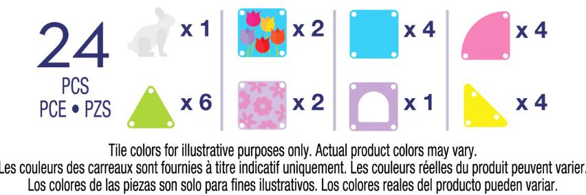 MAGNA-TILES® microMAGS Spring Garden Travel Set 24-Piece Magnetic Construction Set, The Original Magnetic Building Brand