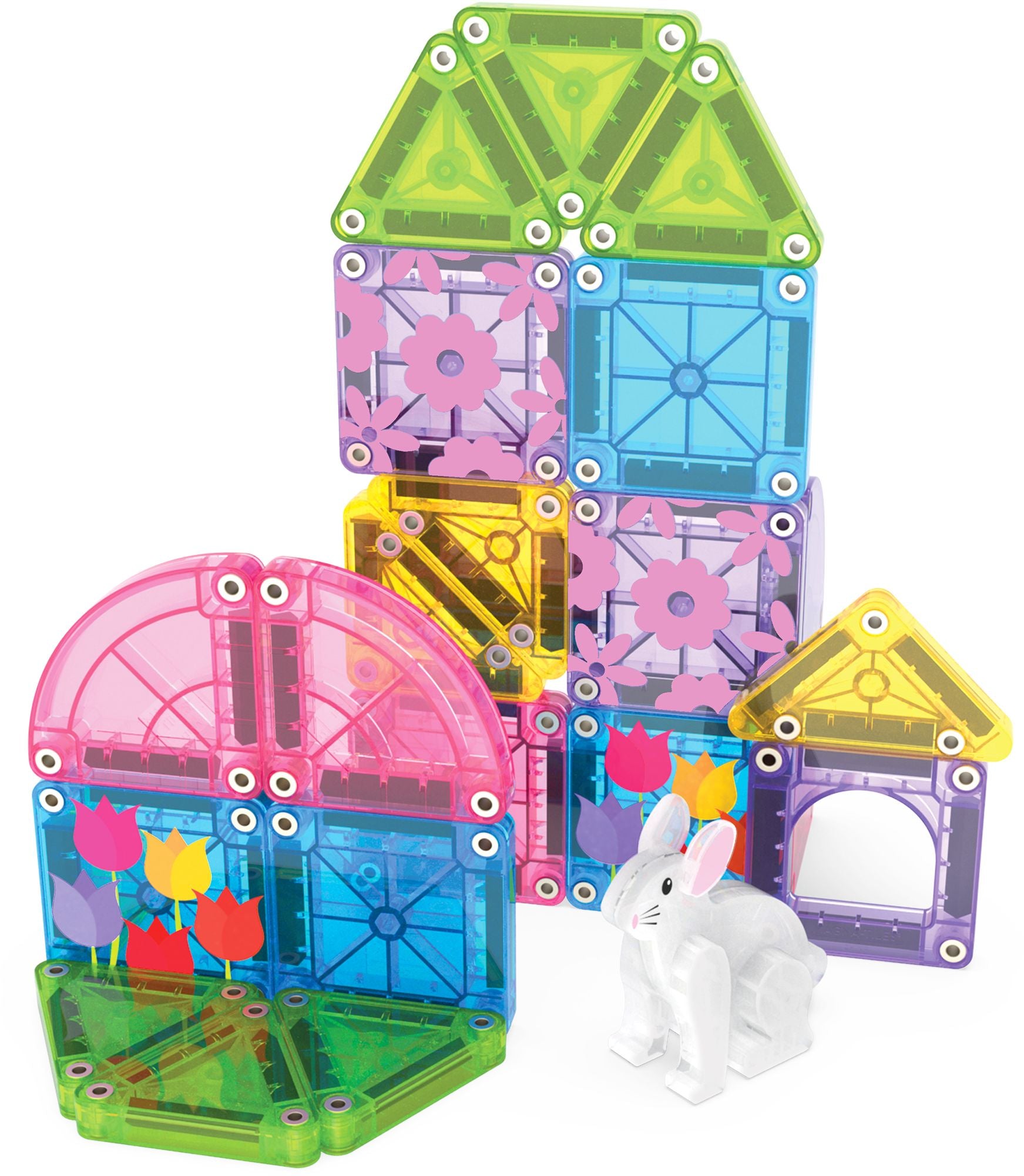 MAGNA-TILES® microMAGS Spring Garden Travel Set 24-Piece Magnetic Construction Set, The Original Magnetic Building Brand