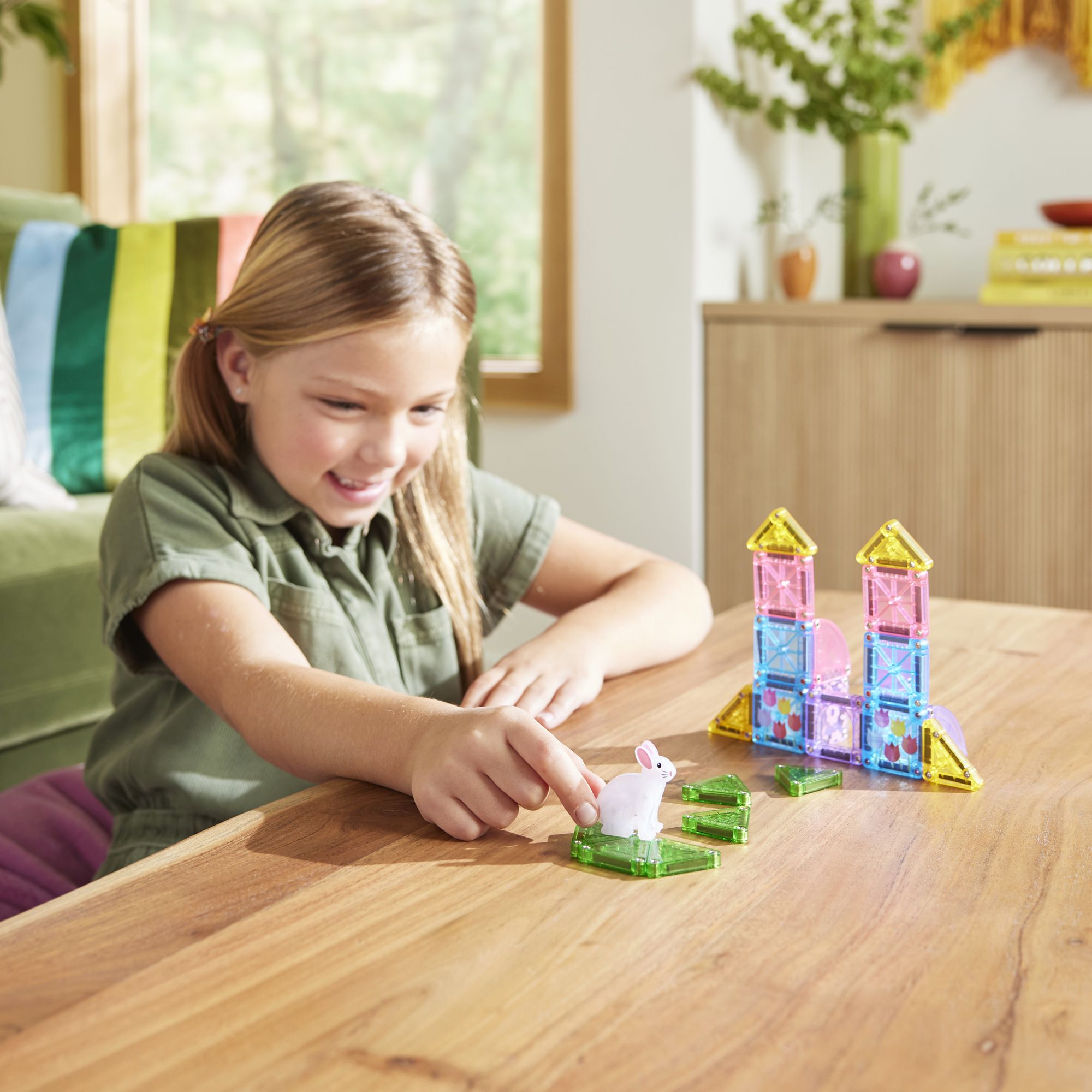 MAGNA-TILES® microMAGS Spring Garden Travel Set 24-Piece Magnetic Construction Set, The Original Magnetic Building Brand