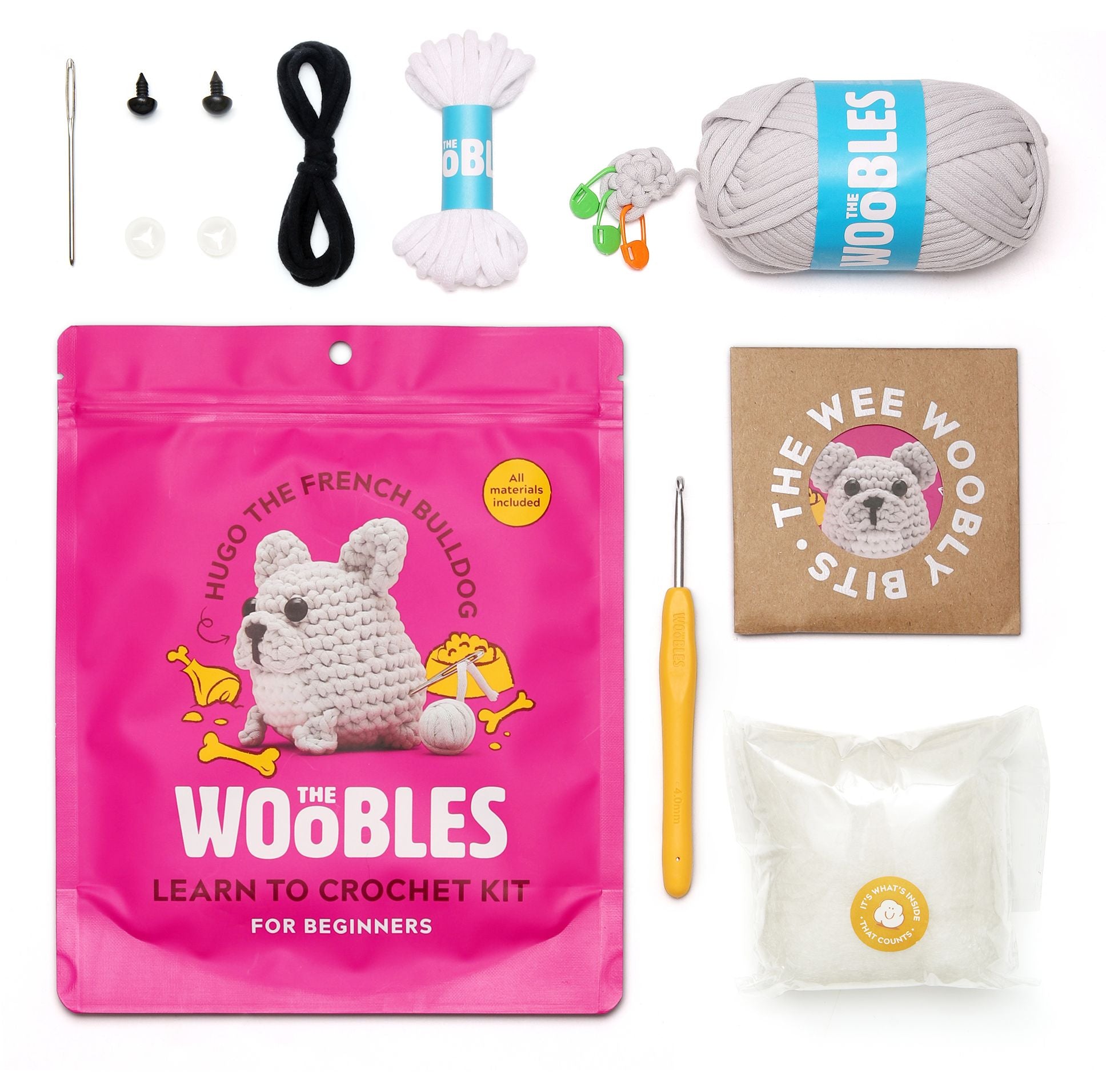 Hugo the French Bulldog Learn to Crochet kit