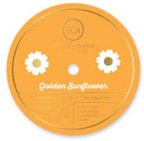Golden Sunflower Confetti Icon Candle