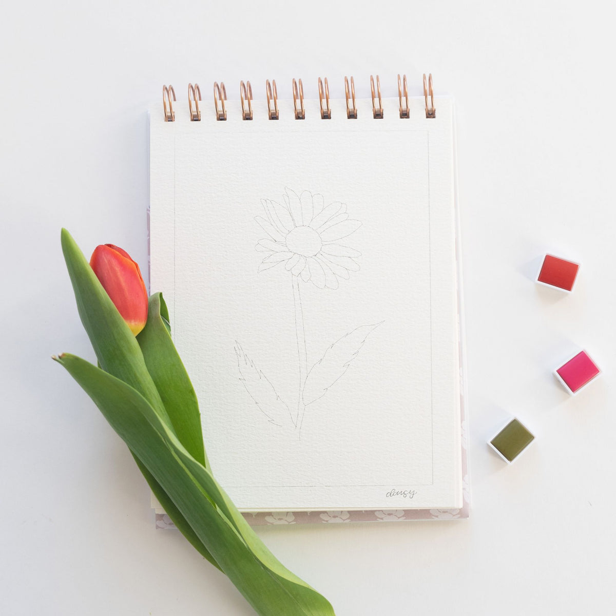 Flowers Watercolor Workbook