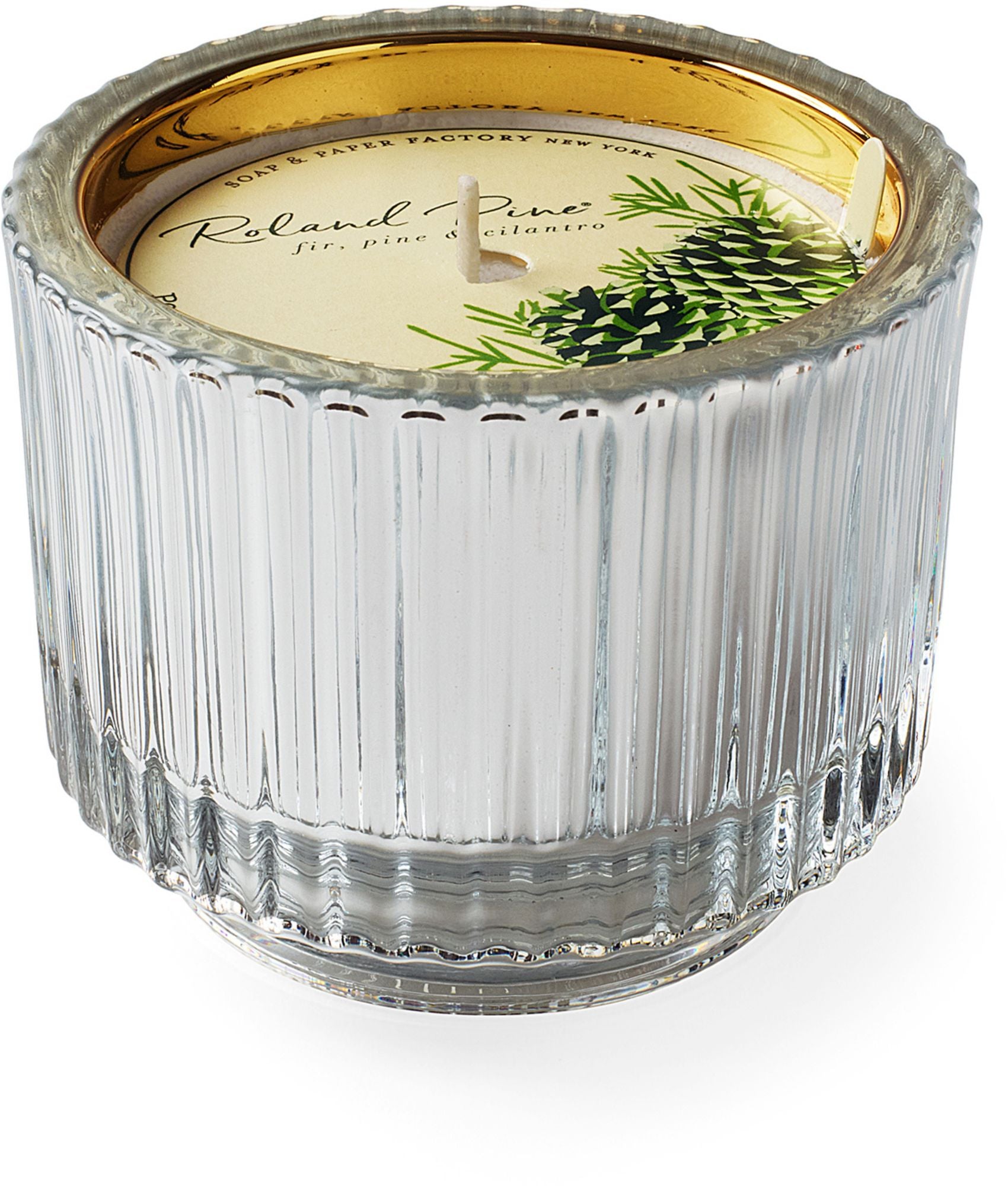 Roland PinE Ribbed Glass Candle