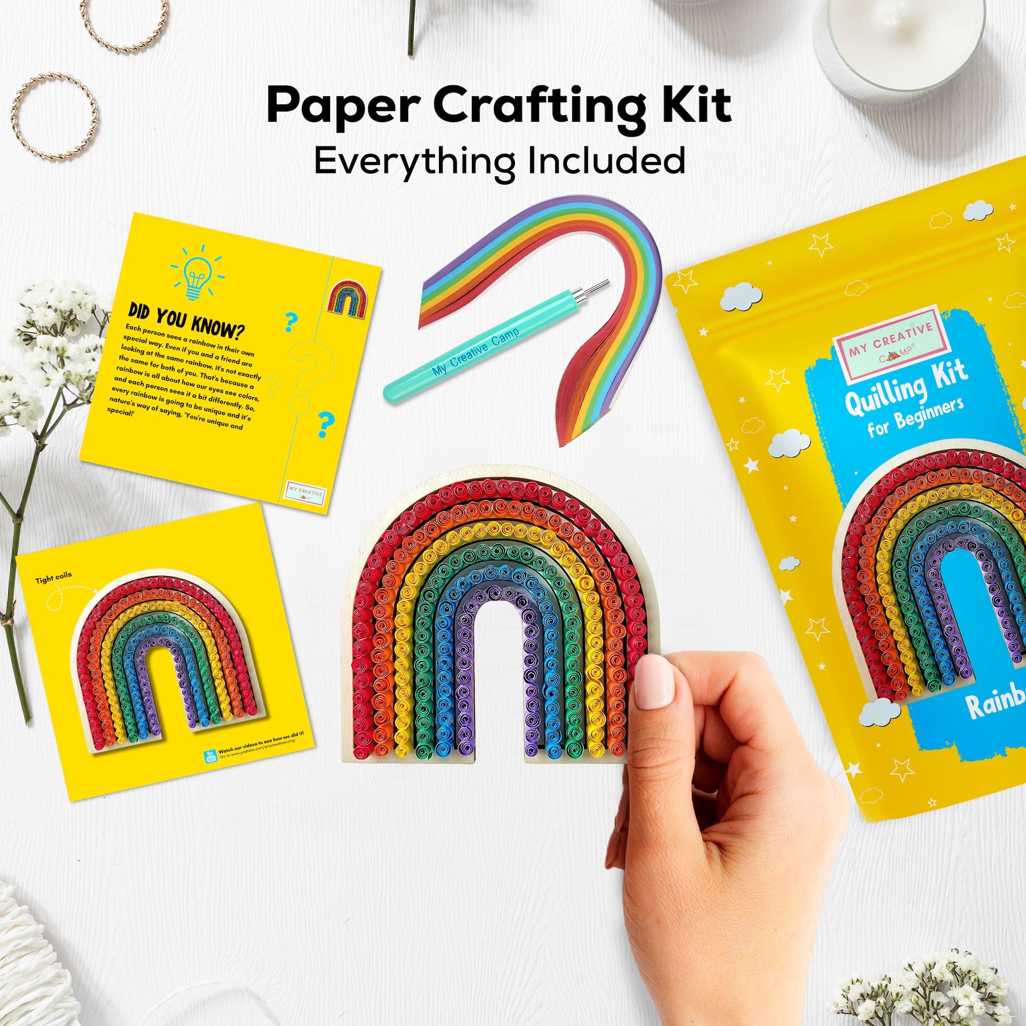 Rainbow Paper Quilling Craft Kit