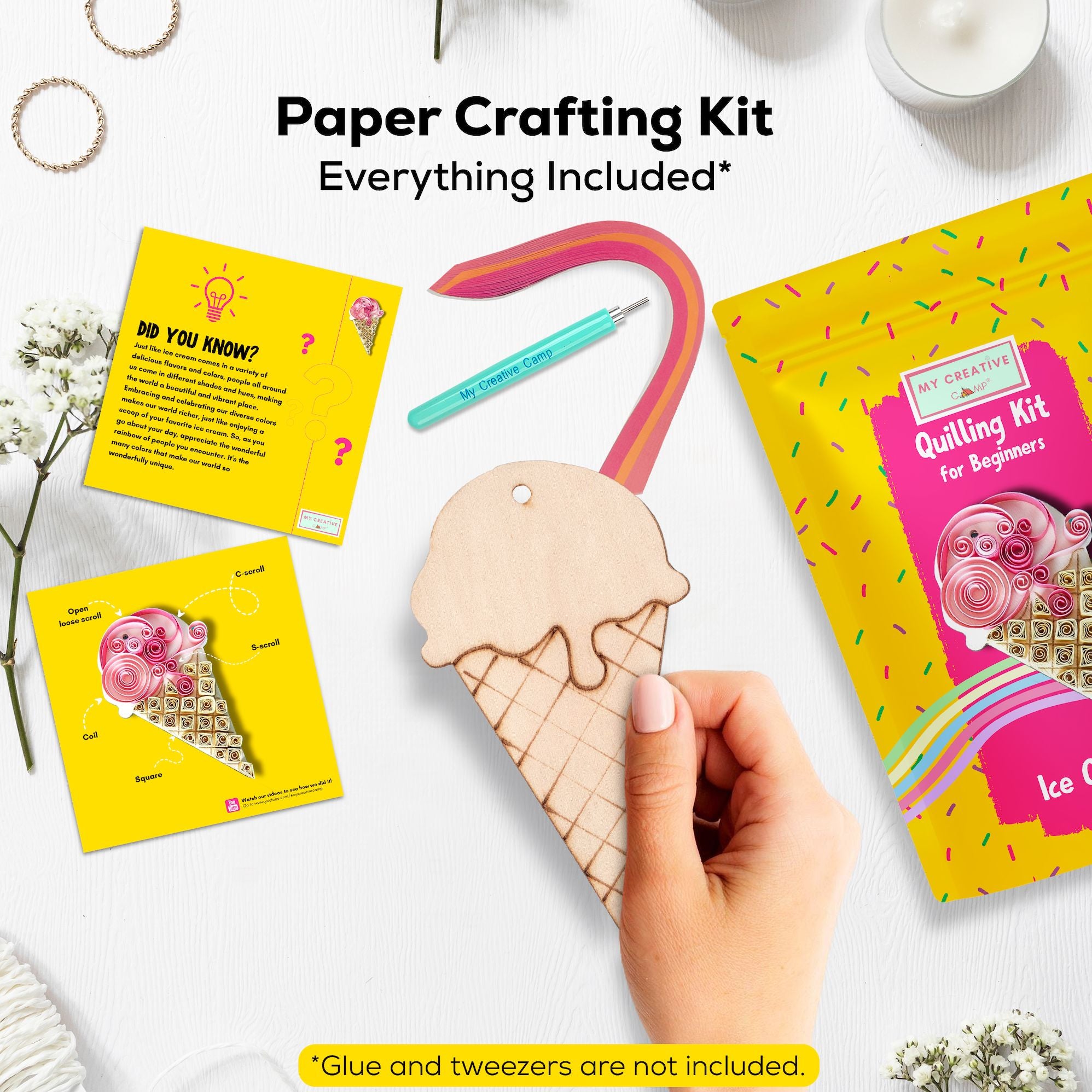 Ice Cream Paper Quilling Craft Kit