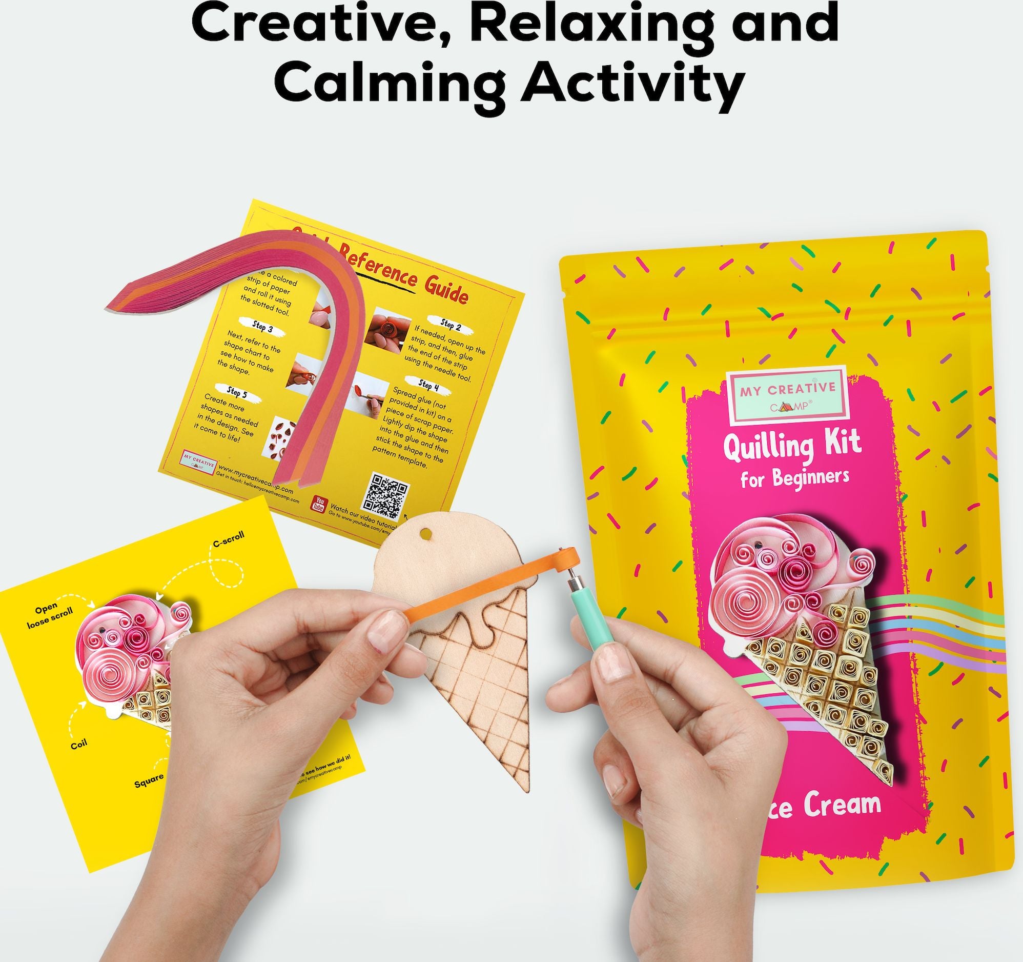 Ice Cream Paper Quilling Craft Kit