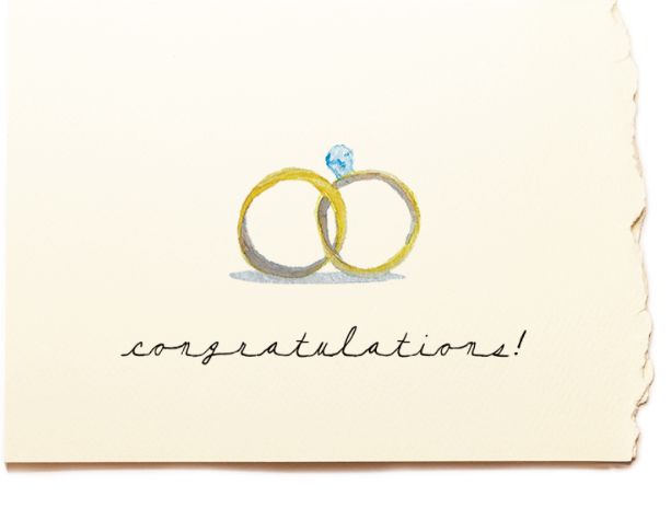 Wedding Rings Conratulations Wedding Card