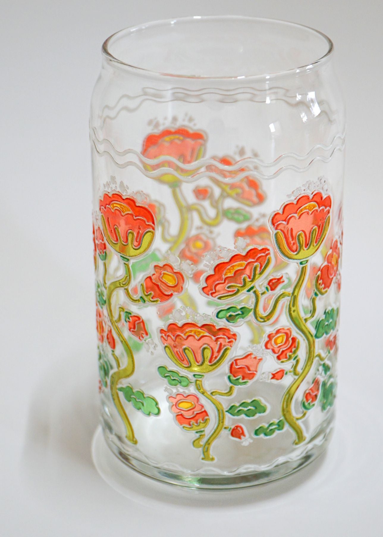 Cheerware Pretty Poppy 16oz Stained Glass Cup