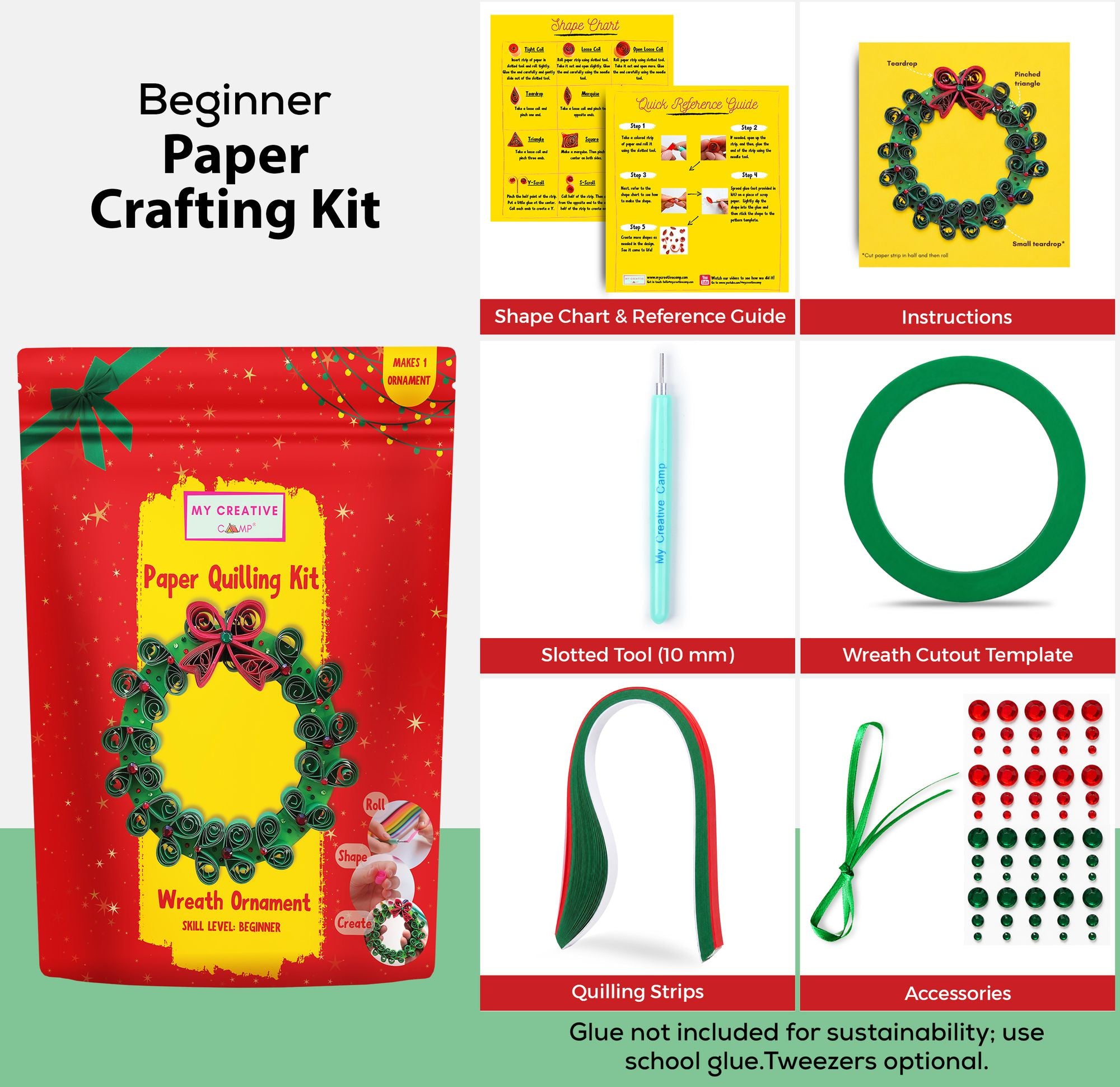 Wreath Ornament Paper Quilling Craft Kit